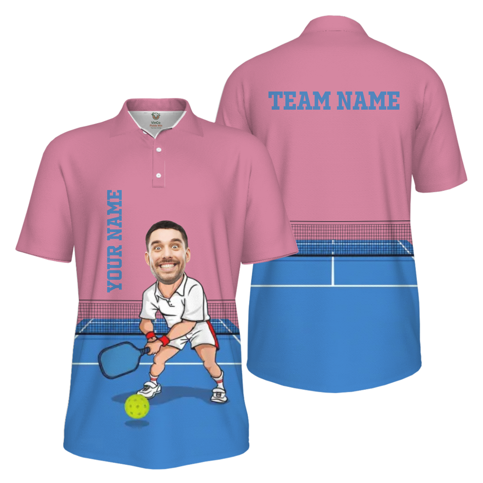 Picklewin Custom Face For Father UV Protection Pickleball Polo Shirt Men