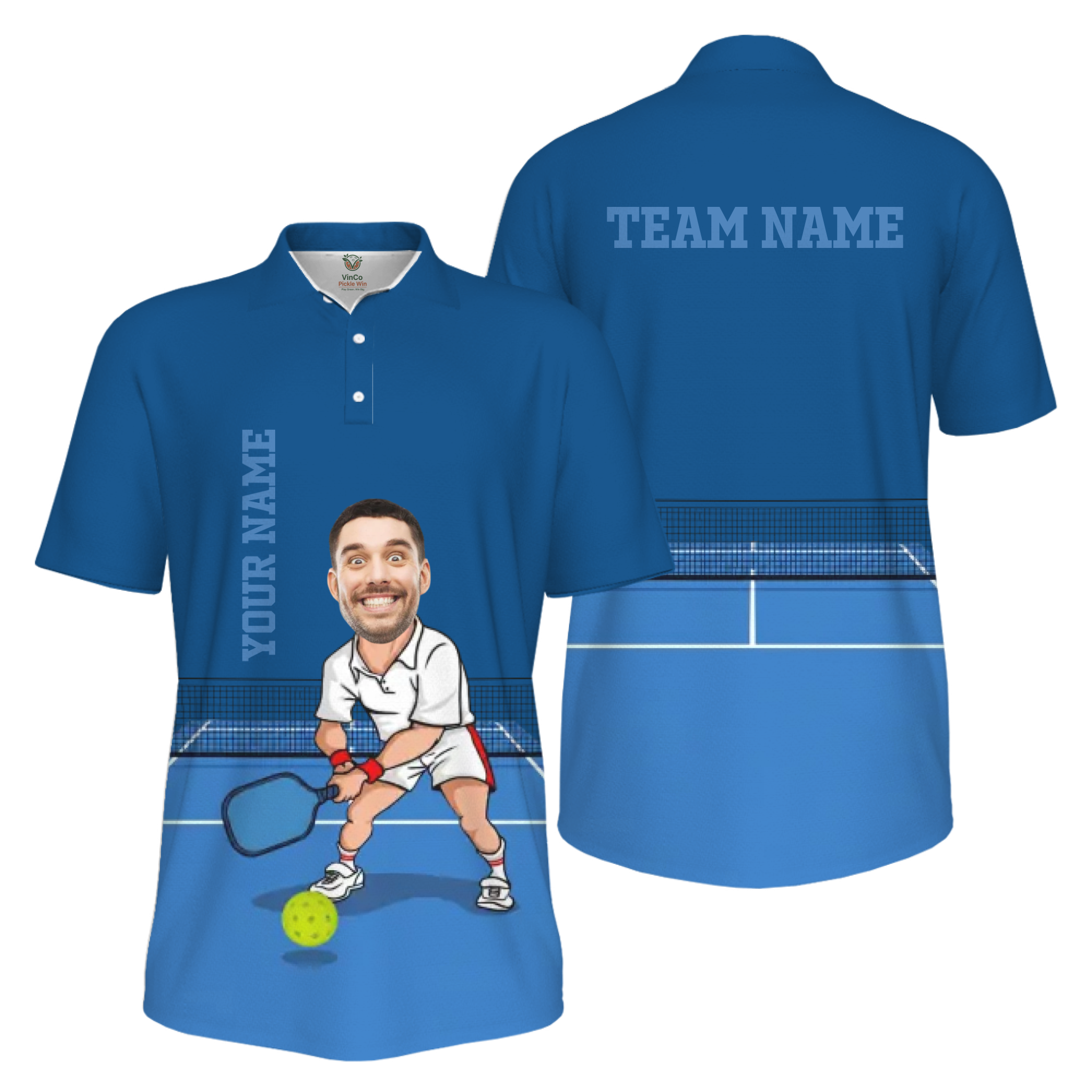 Picklewin Custom Face For Father UV Protection Pickleball Polo Shirt Men