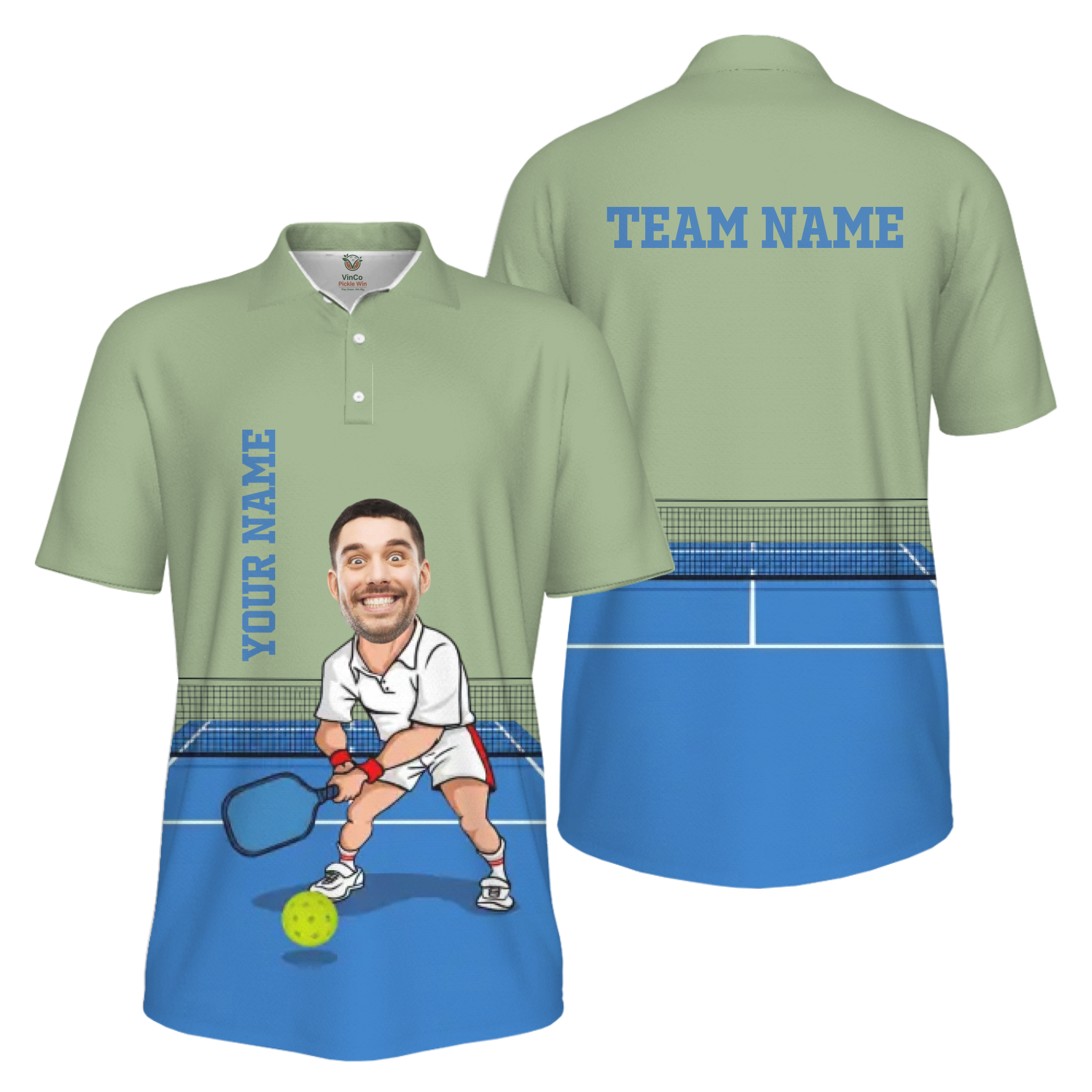 Picklewin Custom Face For Father UV Protection Pickleball Polo Shirt Men