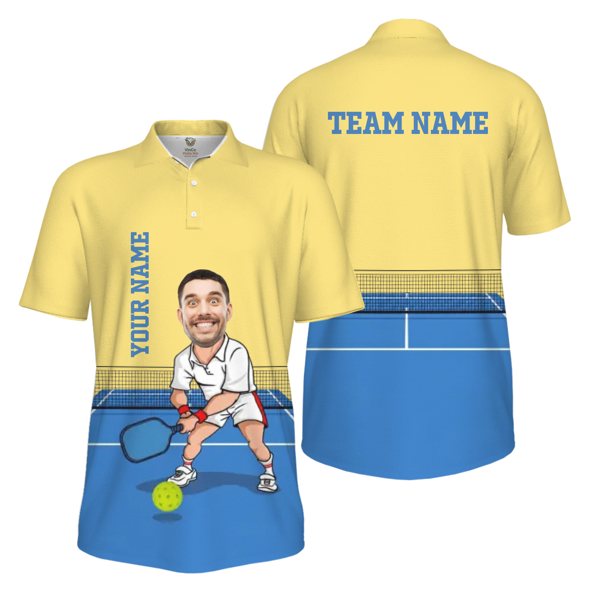 Picklewin Custom Face For Father UV Protection Pickleball Polo Shirt Men