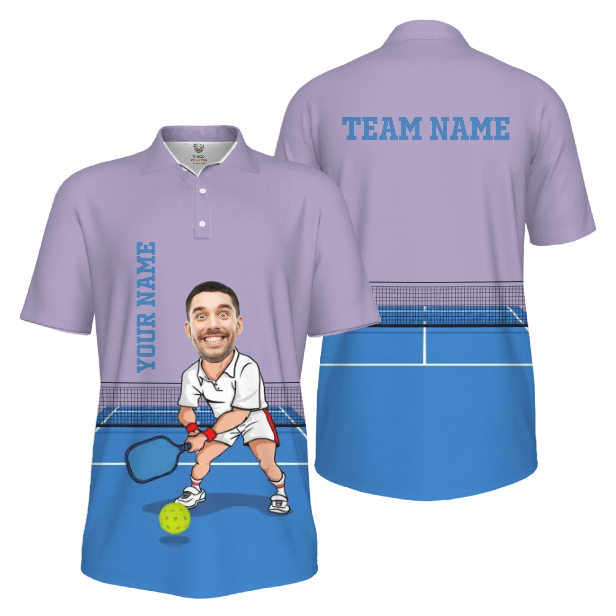 Picklewin Custom Face For Father UV Protection Pickleball Polo Shirt Men