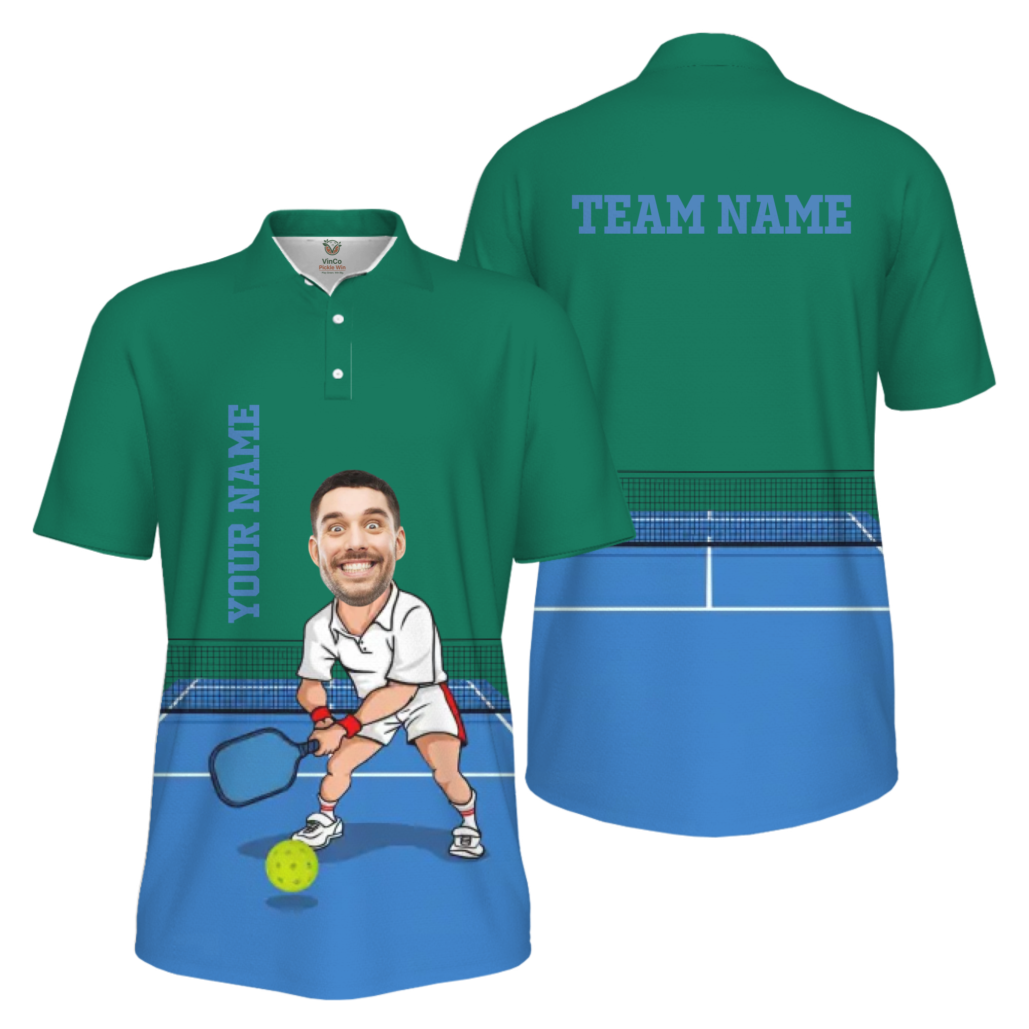 Picklewin Custom Face For Father UV Protection Pickleball Polo Shirt Men
