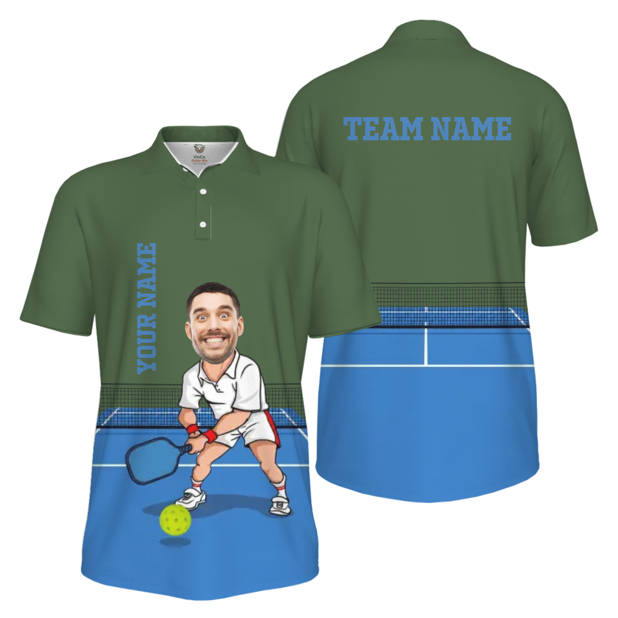 Picklewin Custom Face For Father UV Protection Pickleball Polo Shirt Men