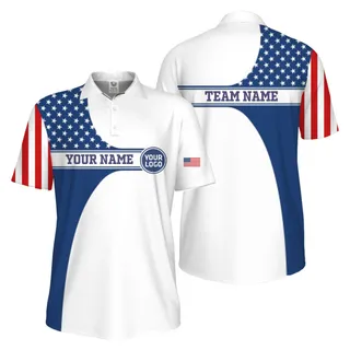 Picklewin Custom Logo 250 Anniversary US Flag UV Protection Men Polo Shirt