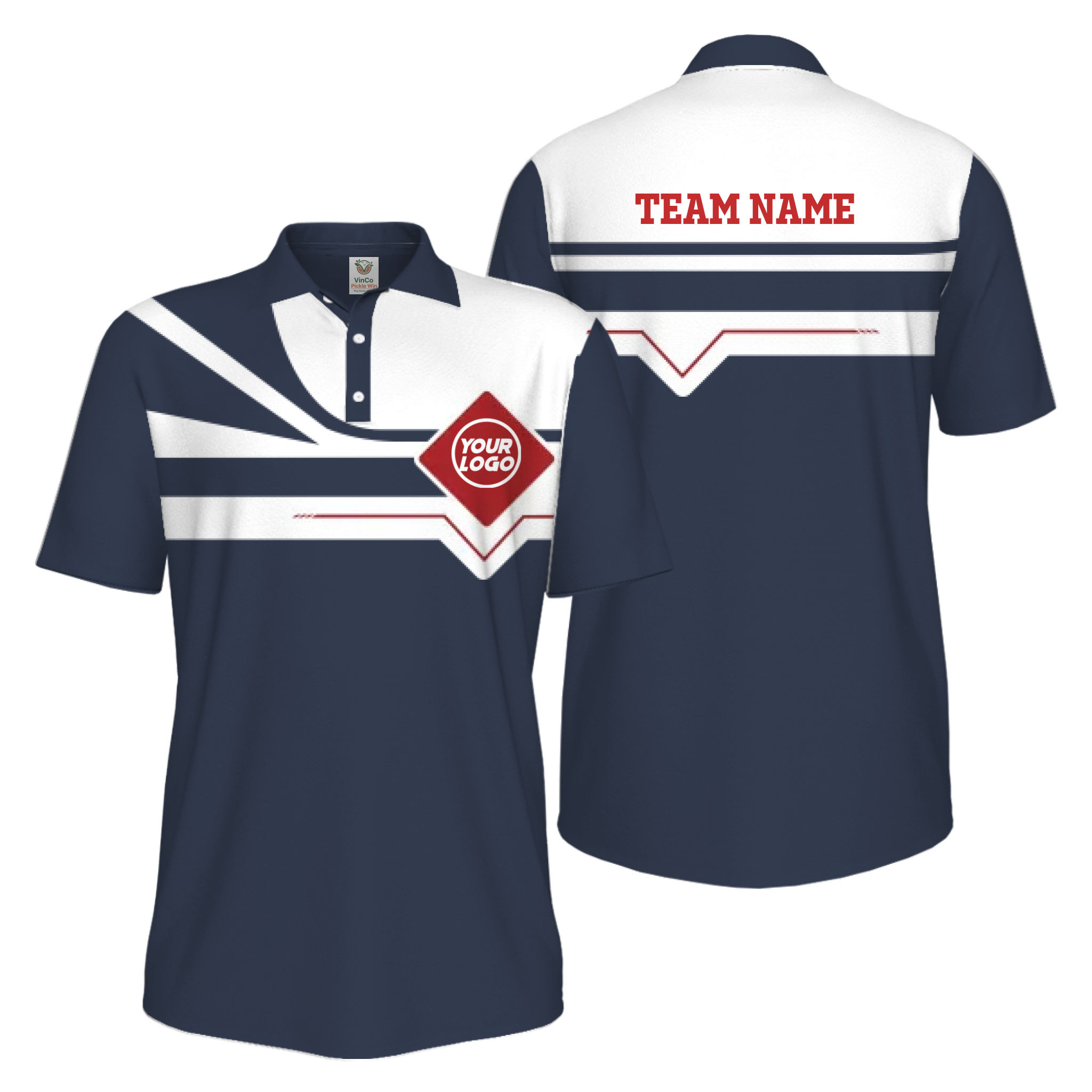Picklewin Custom Logo And Team Name Sport UV Protection Polo Shirt Men 