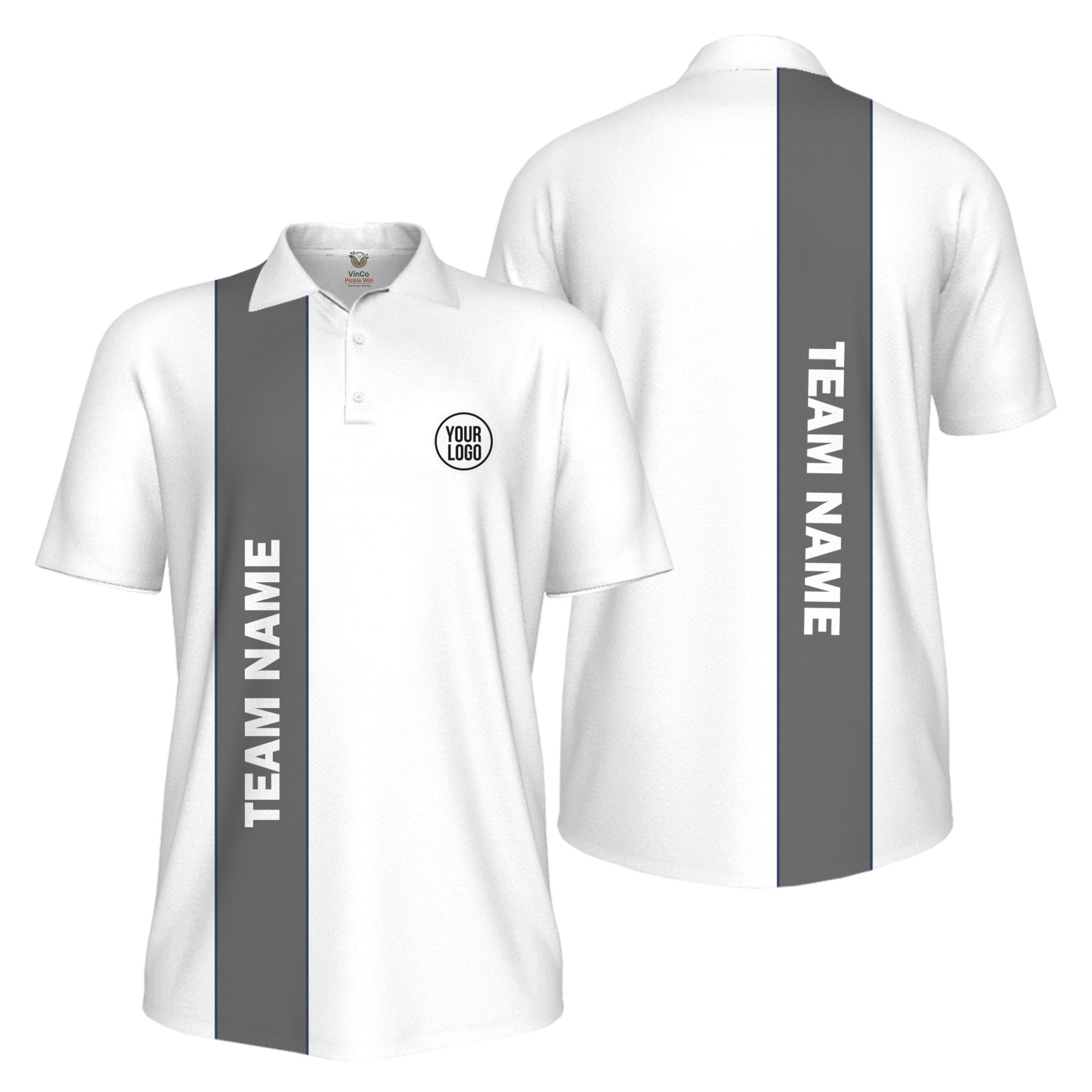 Picklewin Custom Logo And Team Name Sports Uniform Mens Polo Shirt UV Protection 