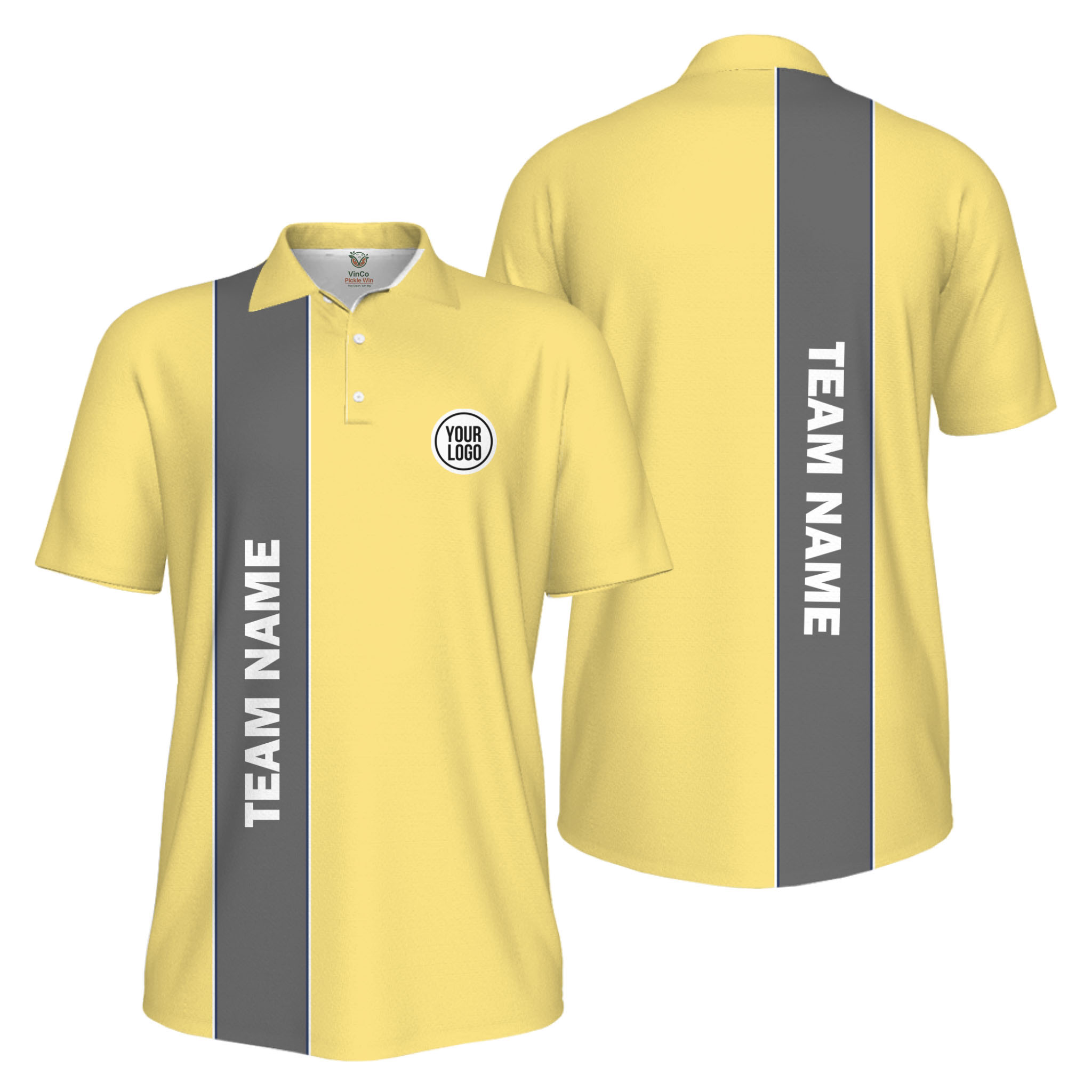 Picklewin Custom Logo And Team Name Sports Uniform Mens Polo Shirt UV Protection 