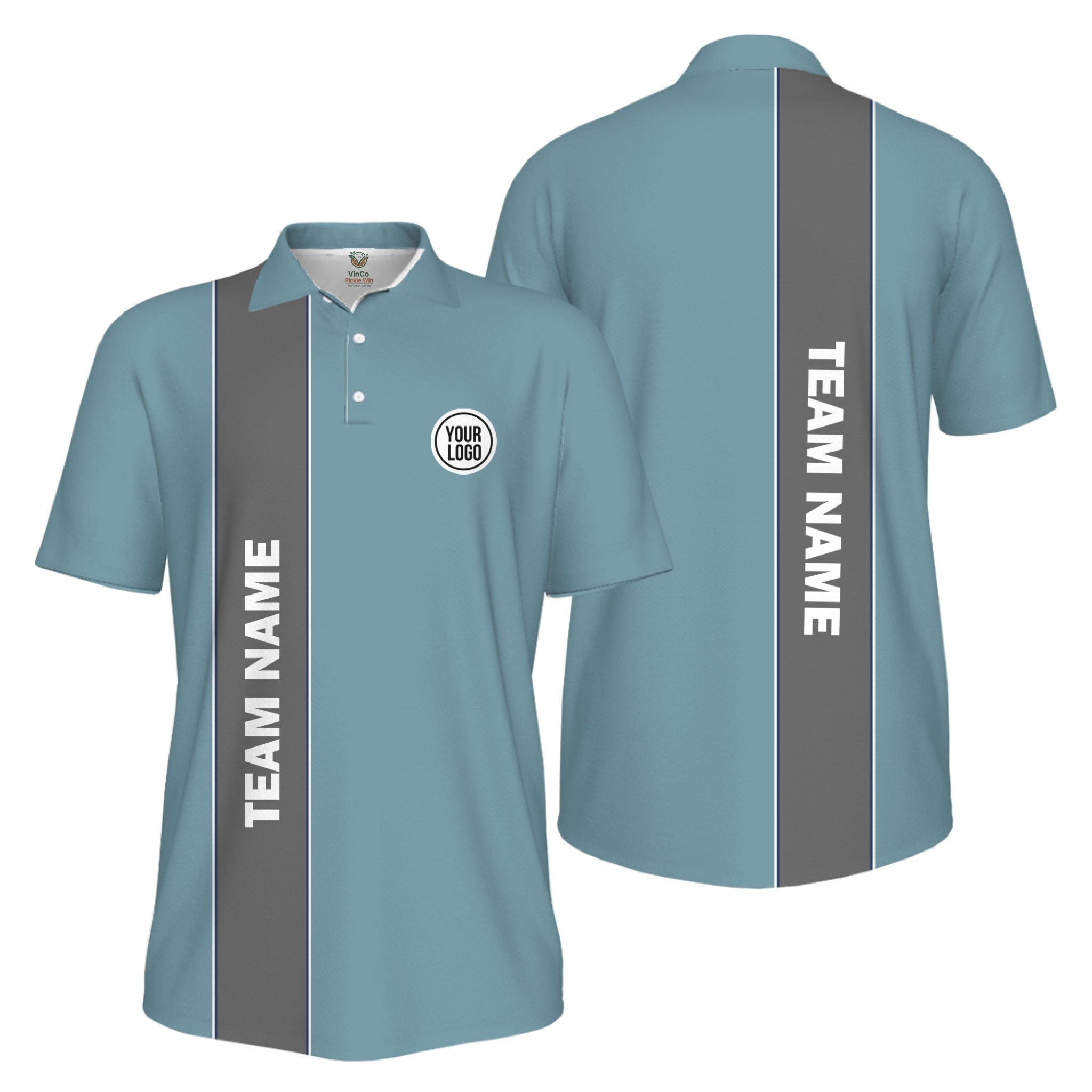 Picklewin Custom Logo And Team Name Sports Uniform Mens Polo Shirt UV Protection 