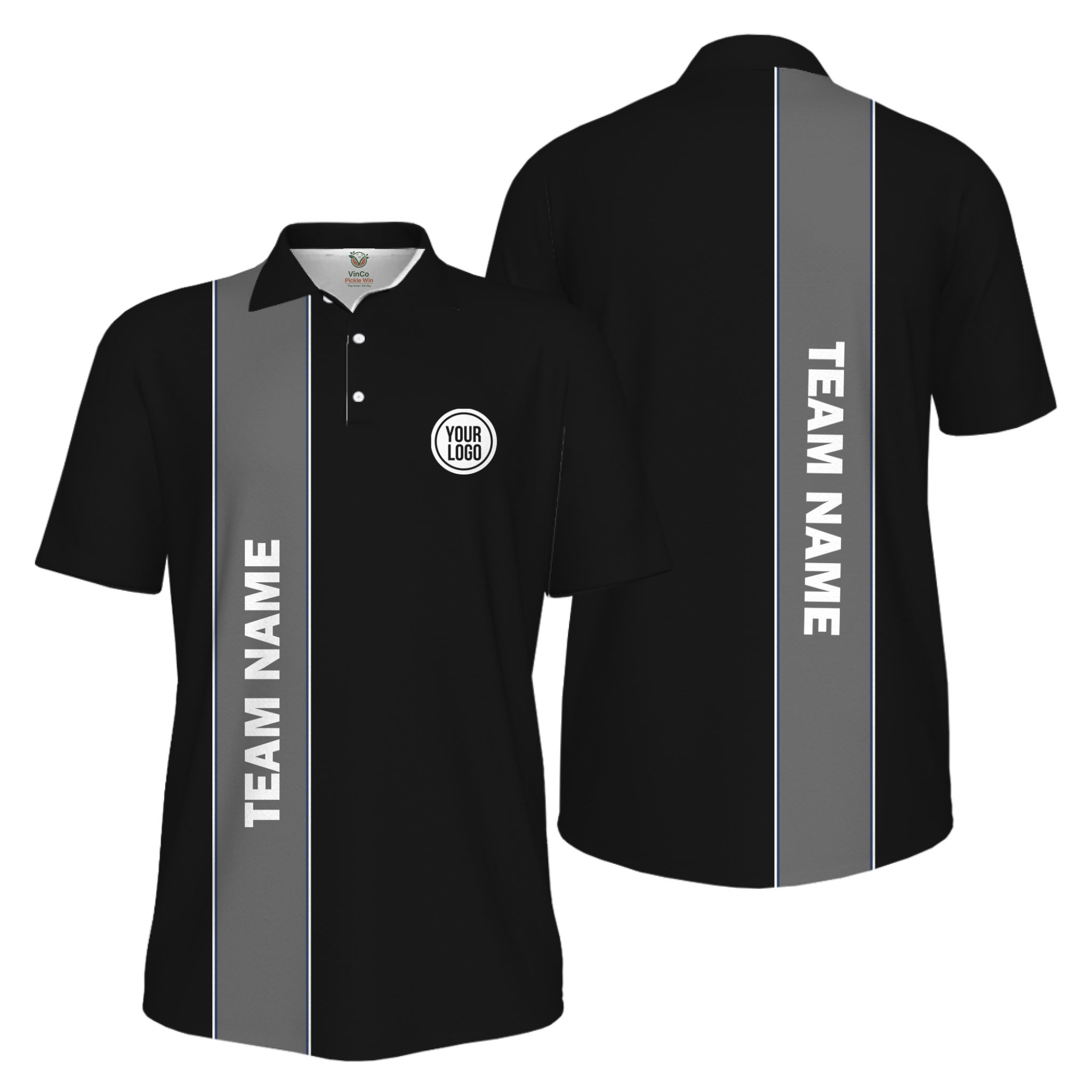 Picklewin Custom Logo And Team Name Sports Uniform Mens Polo Shirt UV Protection 
