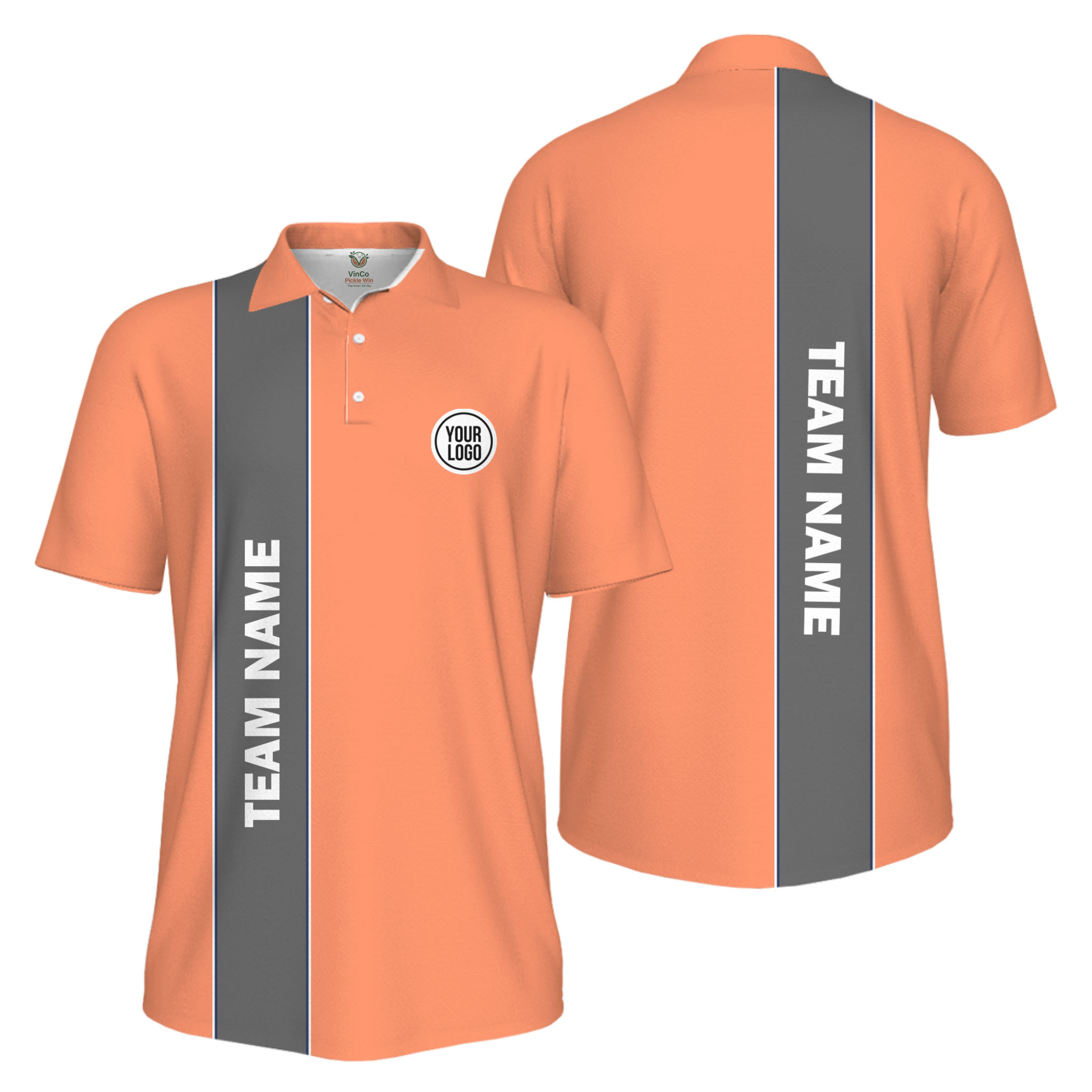 Picklewin Custom Logo And Team Name Sports Uniform Mens Polo Shirt UV Protection 