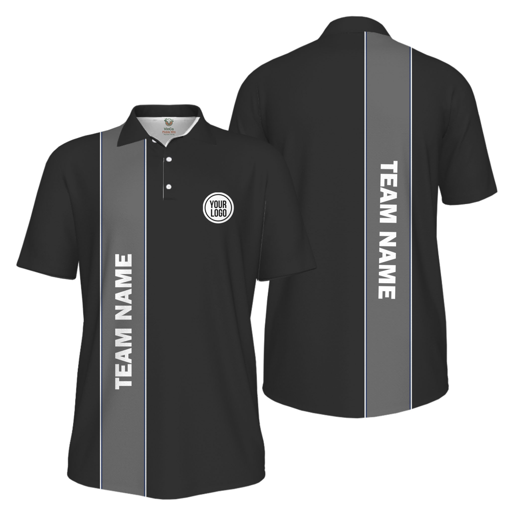 Picklewin Custom Logo And Team Name Sports Uniform Mens Polo Shirt UV Protection 