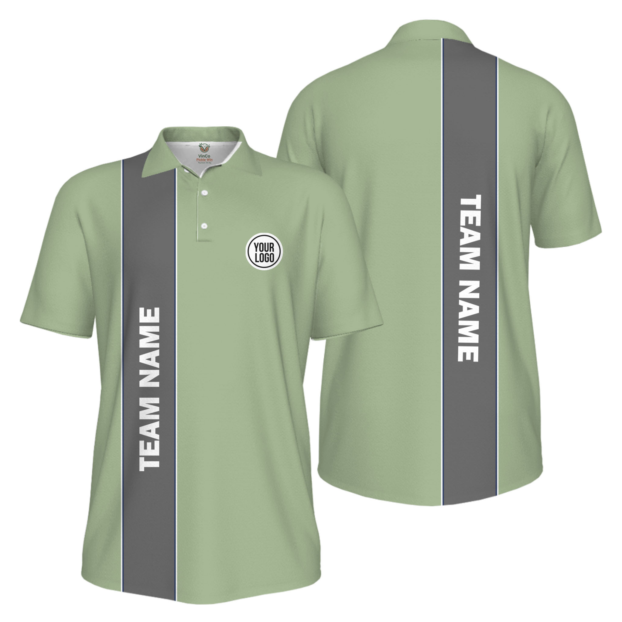 Picklewin Custom Logo And Team Name Sports Uniform Mens Polo Shirt UV Protection 