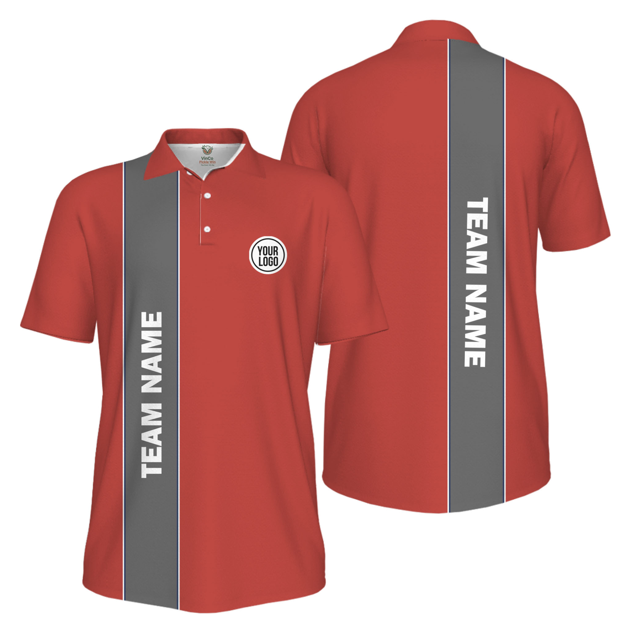 Picklewin Custom Logo And Team Name Sports Uniform Mens Polo Shirt UV Protection 