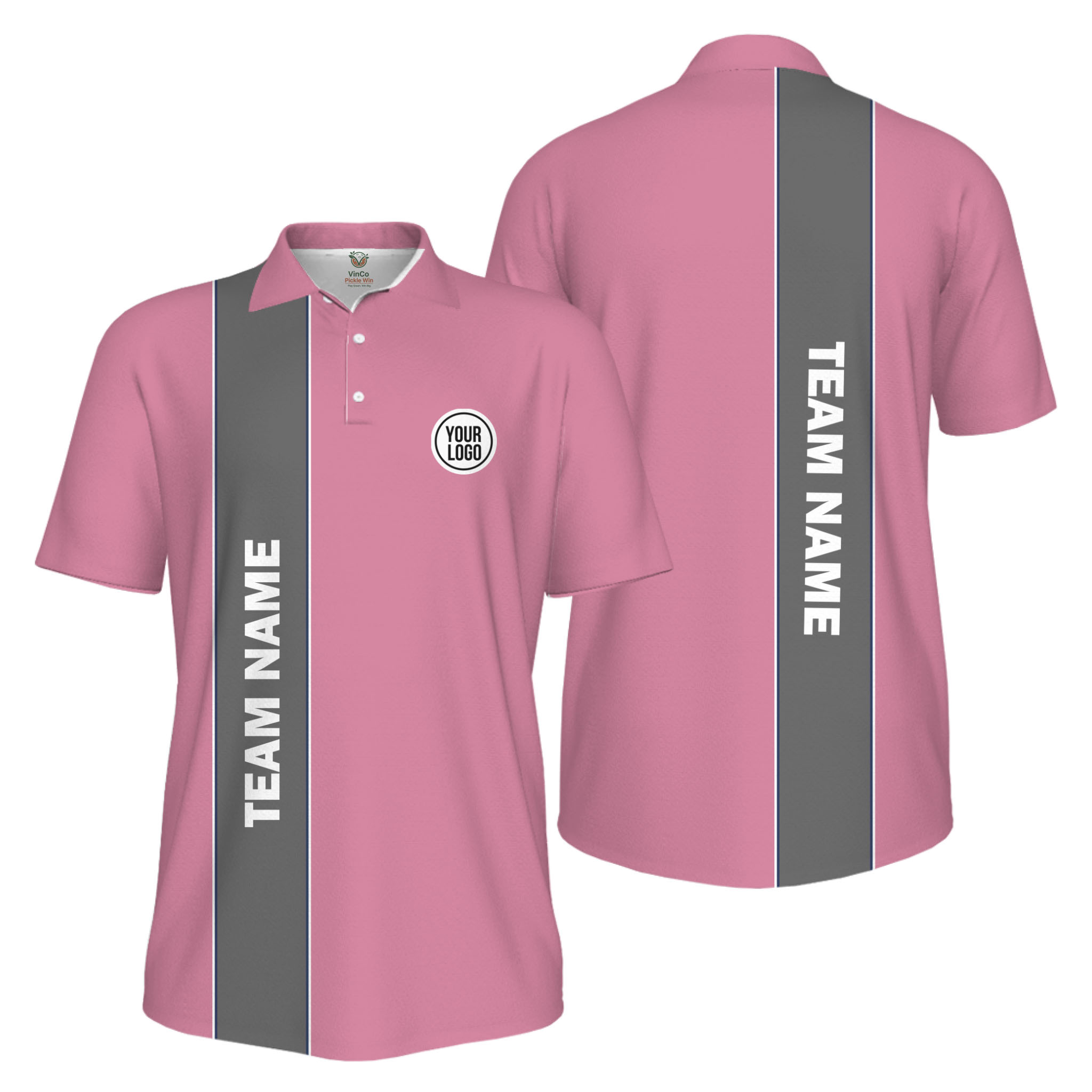 Picklewin Custom Logo And Team Name Sports Uniform Mens Polo Shirt UV Protection 