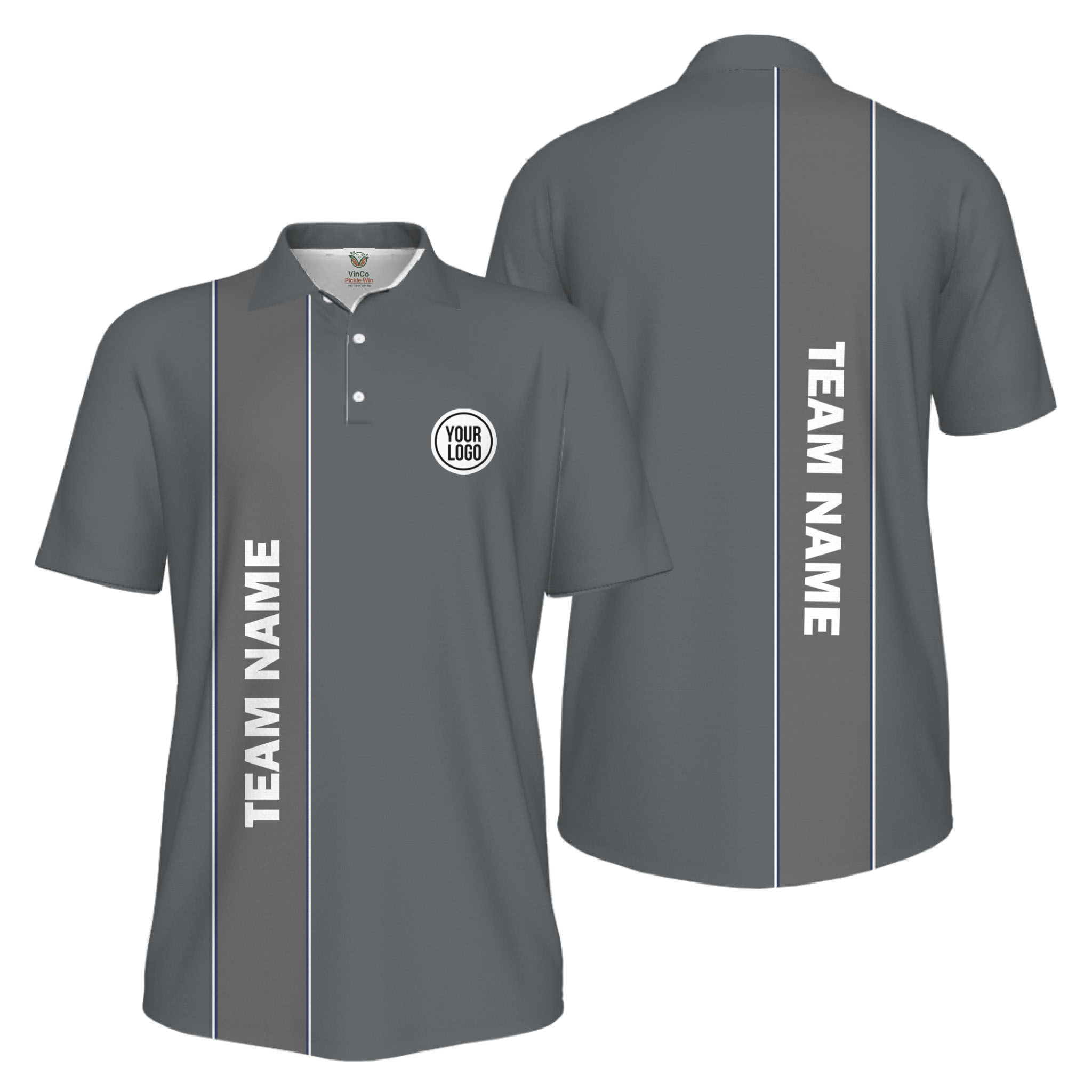 Picklewin Custom Logo And Team Name Sports Uniform Mens Polo Shirt UV Protection 