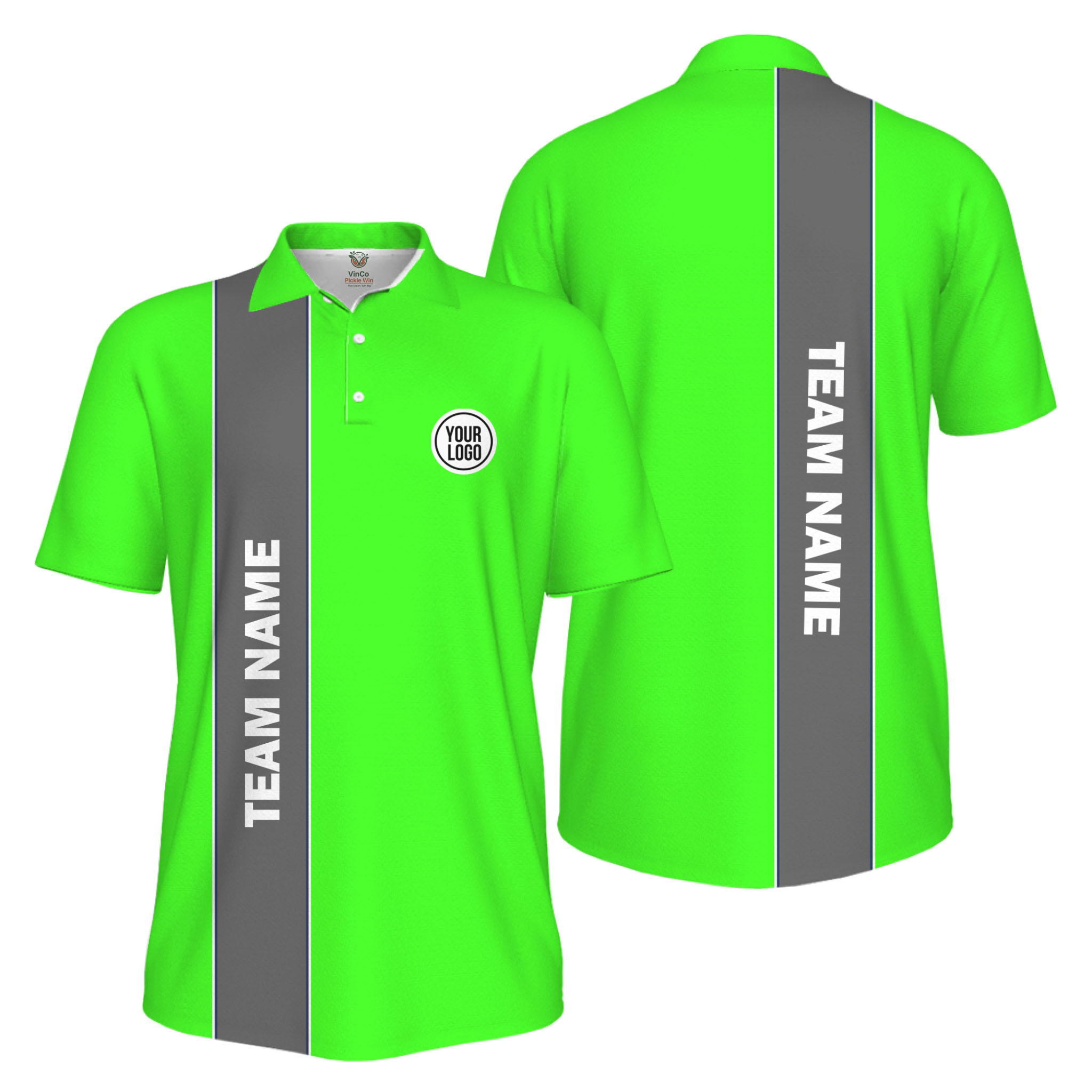 Picklewin Custom Logo And Team Name Sports Uniform Mens Polo Shirt UV Protection 