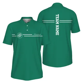 Picklewin Custom Logo And Vertical Name Men Sport Polo Shirt Live Preview 