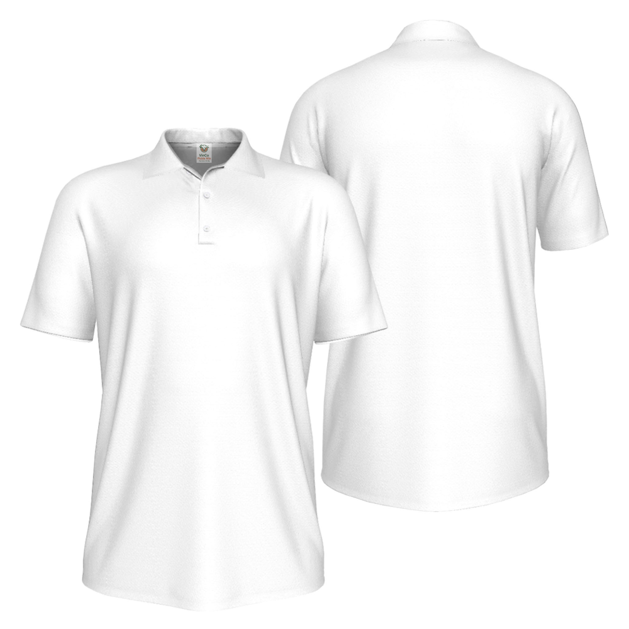 Picklewin Custom Logo And Vertical Name Men Sport Polo Shirt Live Preview 