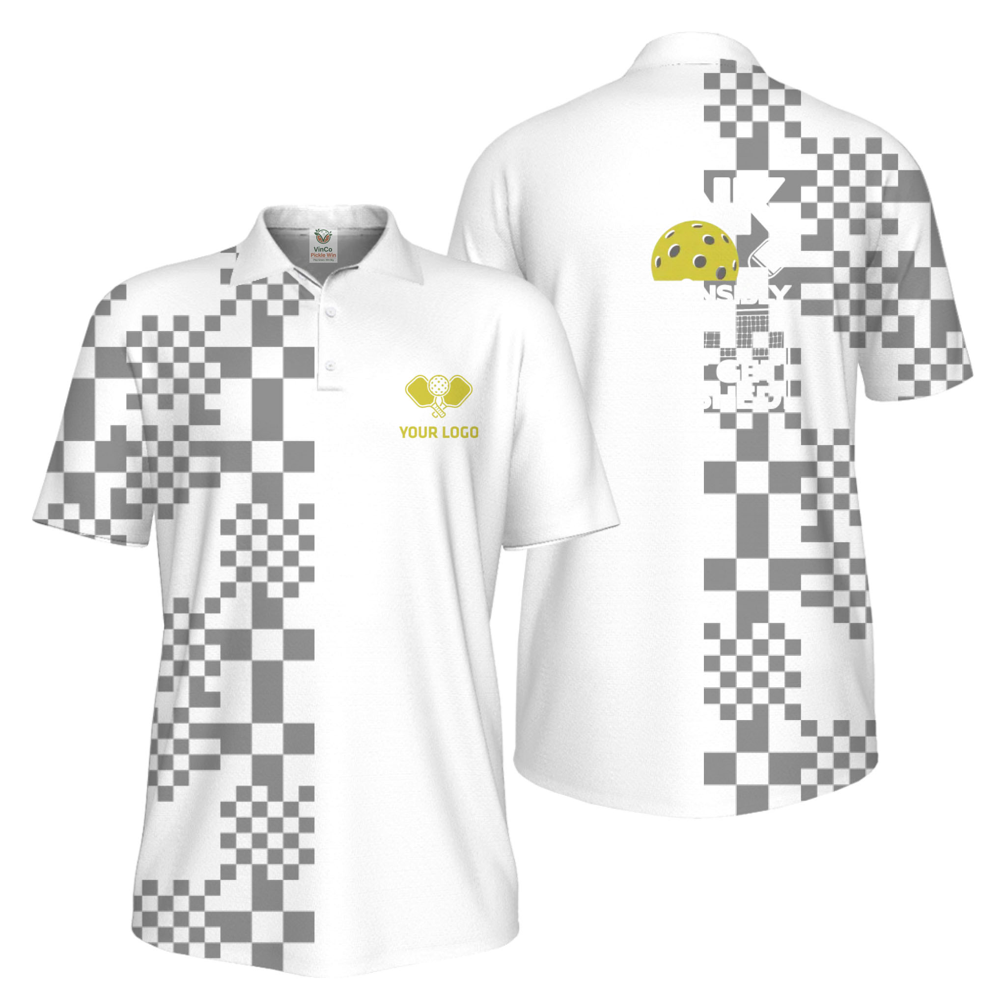 Picklewin Custom Logo Dink Responsibly UV Protection Men Pickleball Polo Shirt