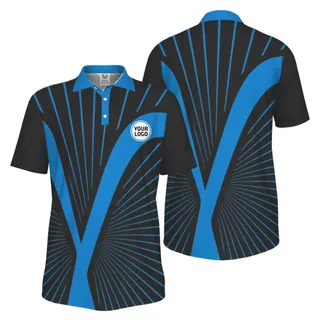 Picklewin Custom Logo Dynamic Wave Performance UV Protection Men Polo Shirt – alternate