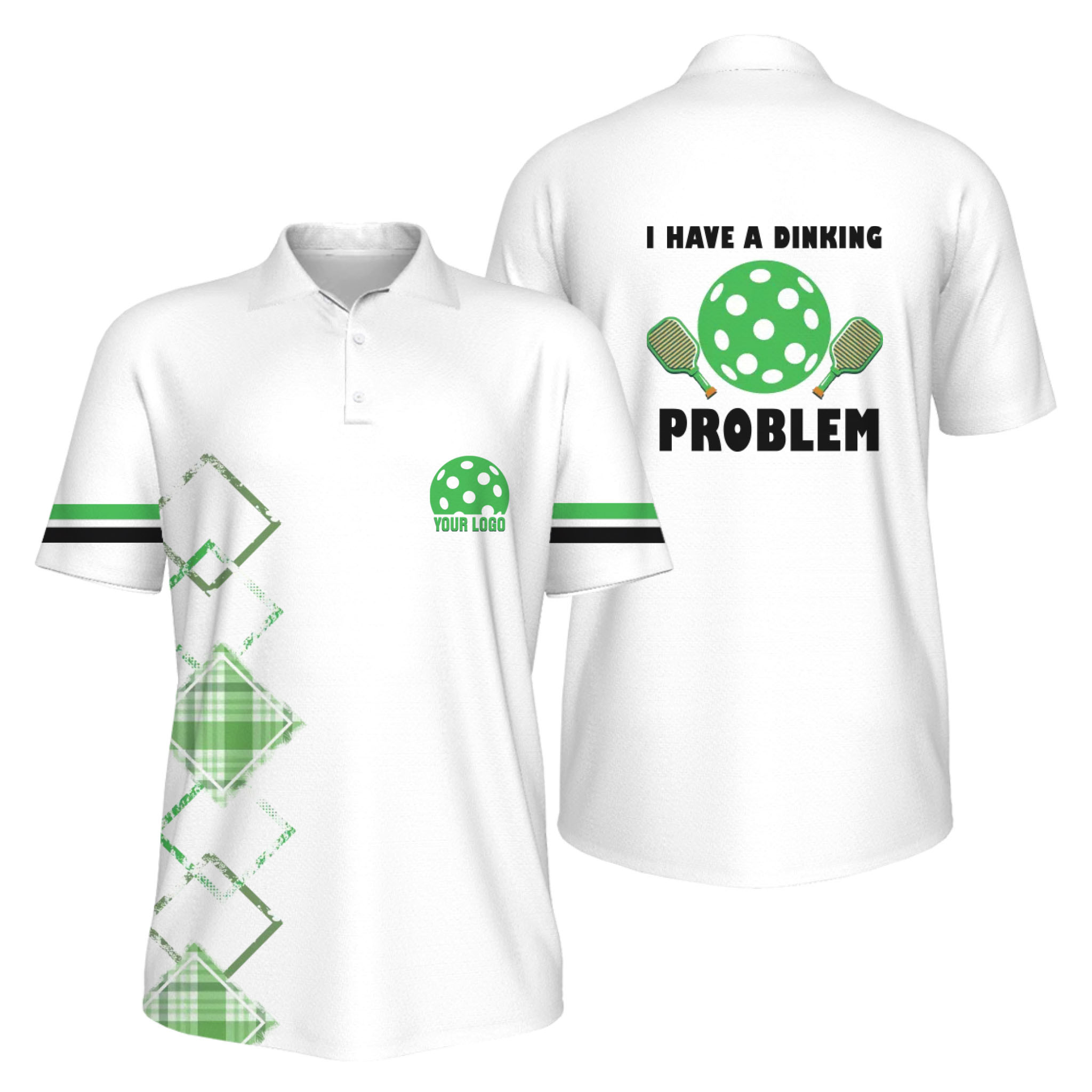Picklewin Custom Logo Funny Dinking Problem Pickleball UV Men's Polo Shirts