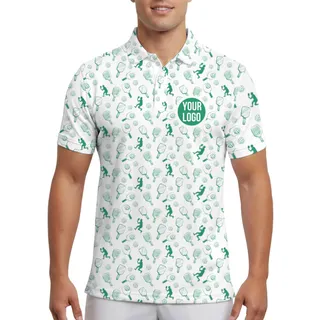 Picklewin Custom Logo Pickleball All Over Printed UV Men's Polo Shirt