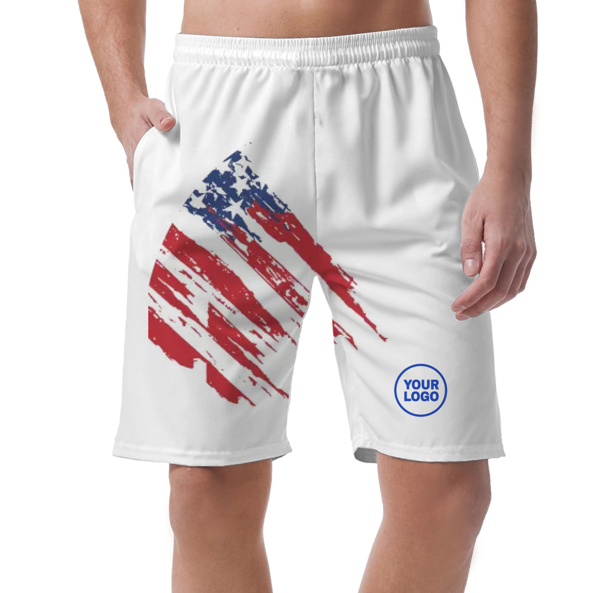 Picklewin Custom Logo Pickleball American Flag Patriotic Shorts For Men