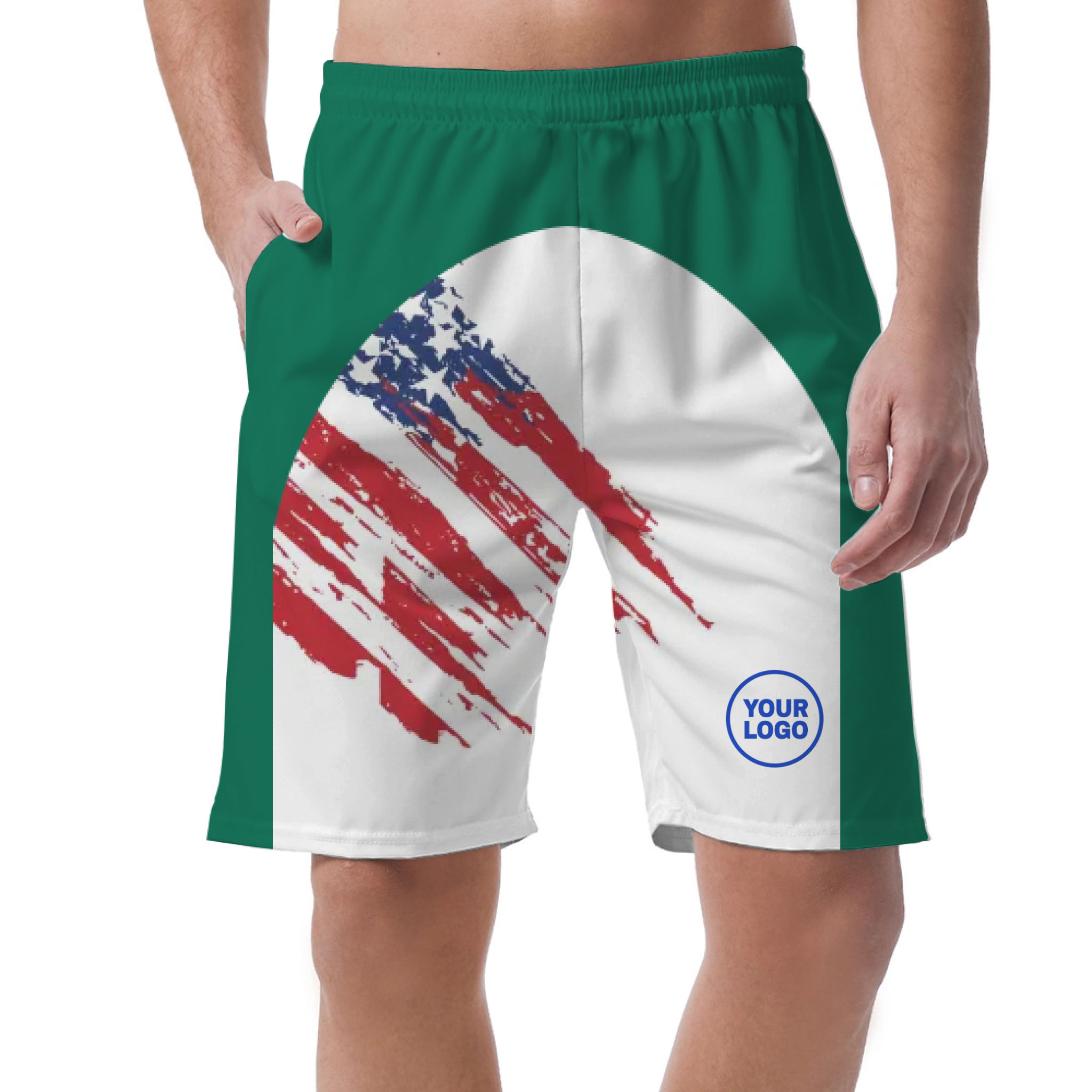 Picklewin Custom Logo Pickleball American Flag Patriotic Shorts For Men