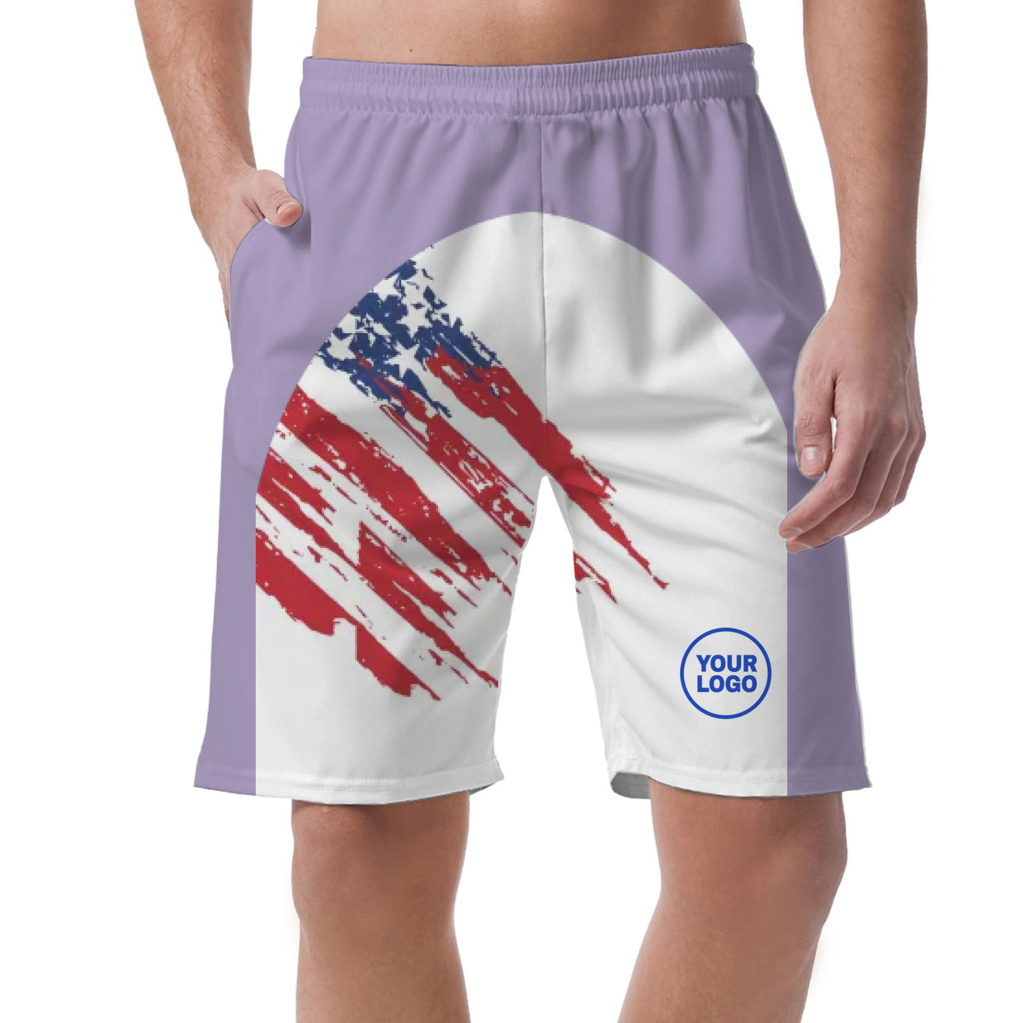 Picklewin Custom Logo Pickleball American Flag Patriotic Shorts For Men