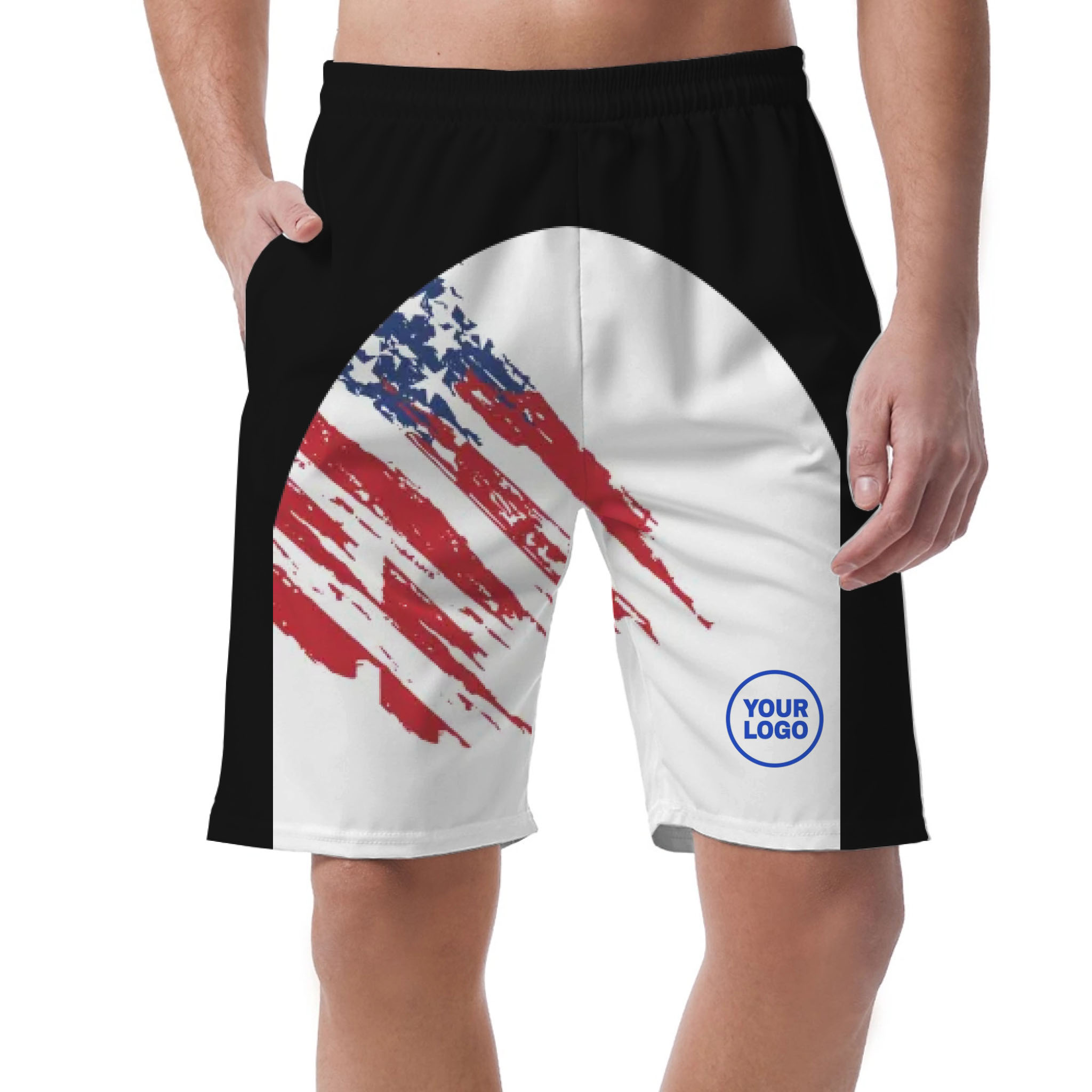 Picklewin Custom Logo Pickleball American Flag Patriotic Shorts For Men