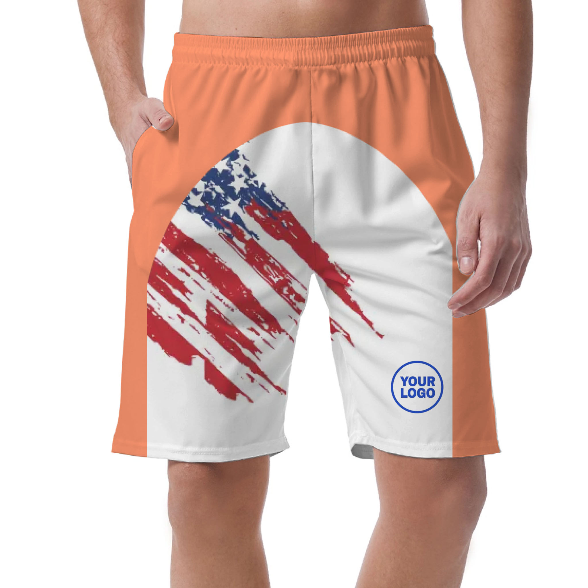 Picklewin Custom Logo Pickleball American Flag Patriotic Shorts For Men