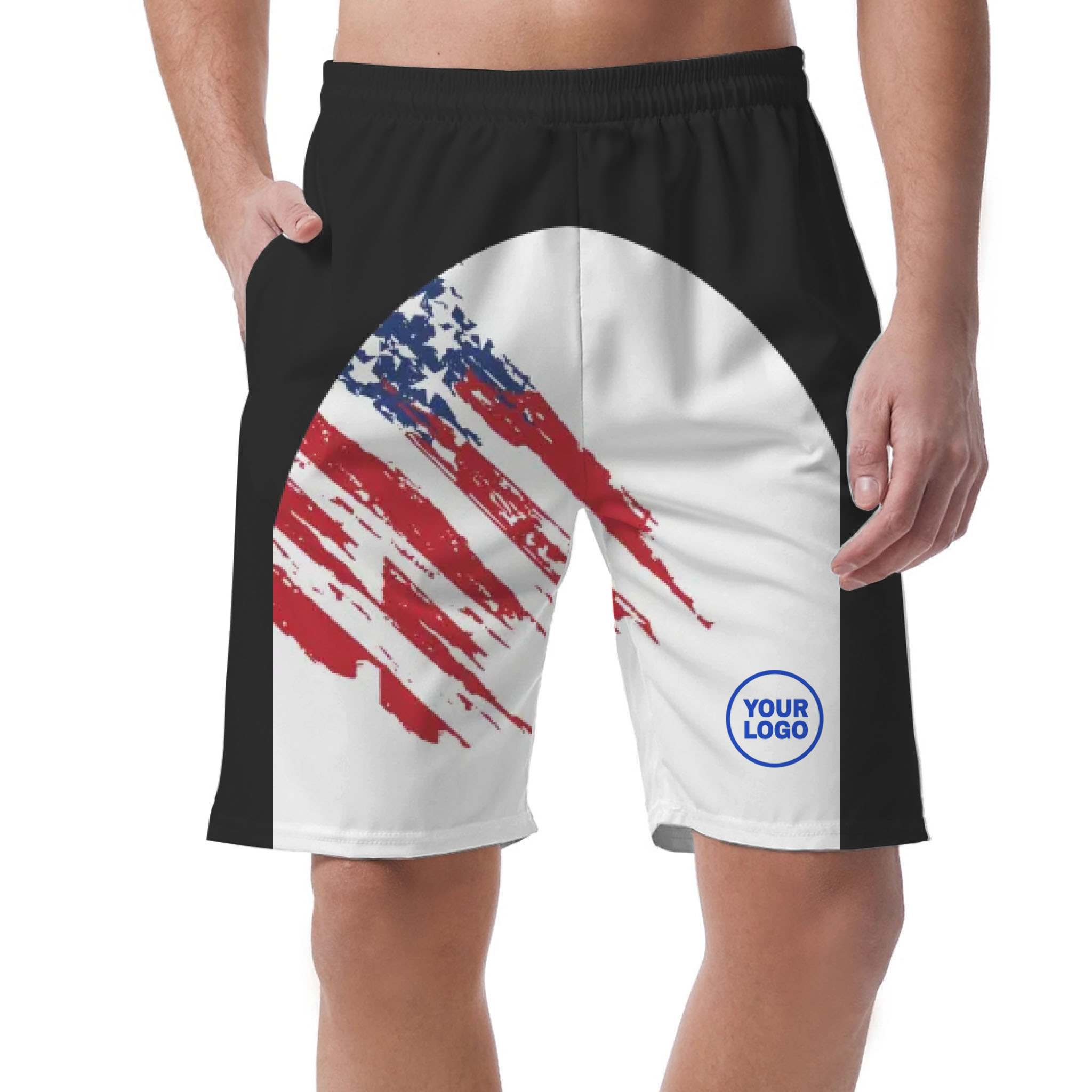 Picklewin Custom Logo Pickleball American Flag Patriotic Shorts For Men