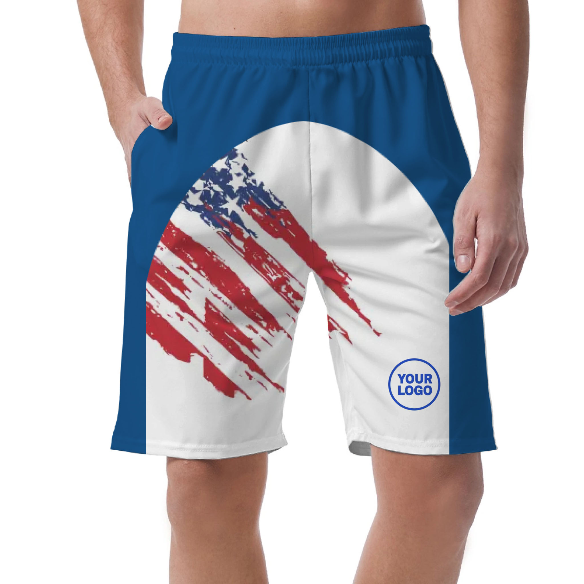Picklewin Custom Logo Pickleball American Flag Patriotic Shorts For Men