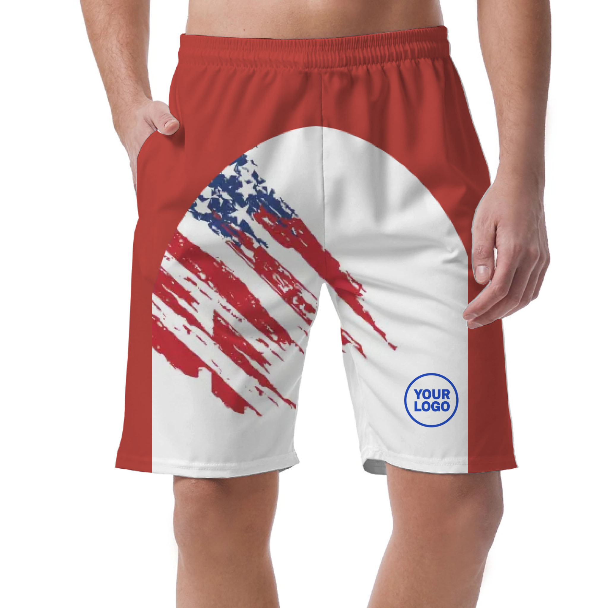 Picklewin Custom Logo Pickleball American Flag Patriotic Shorts For Men