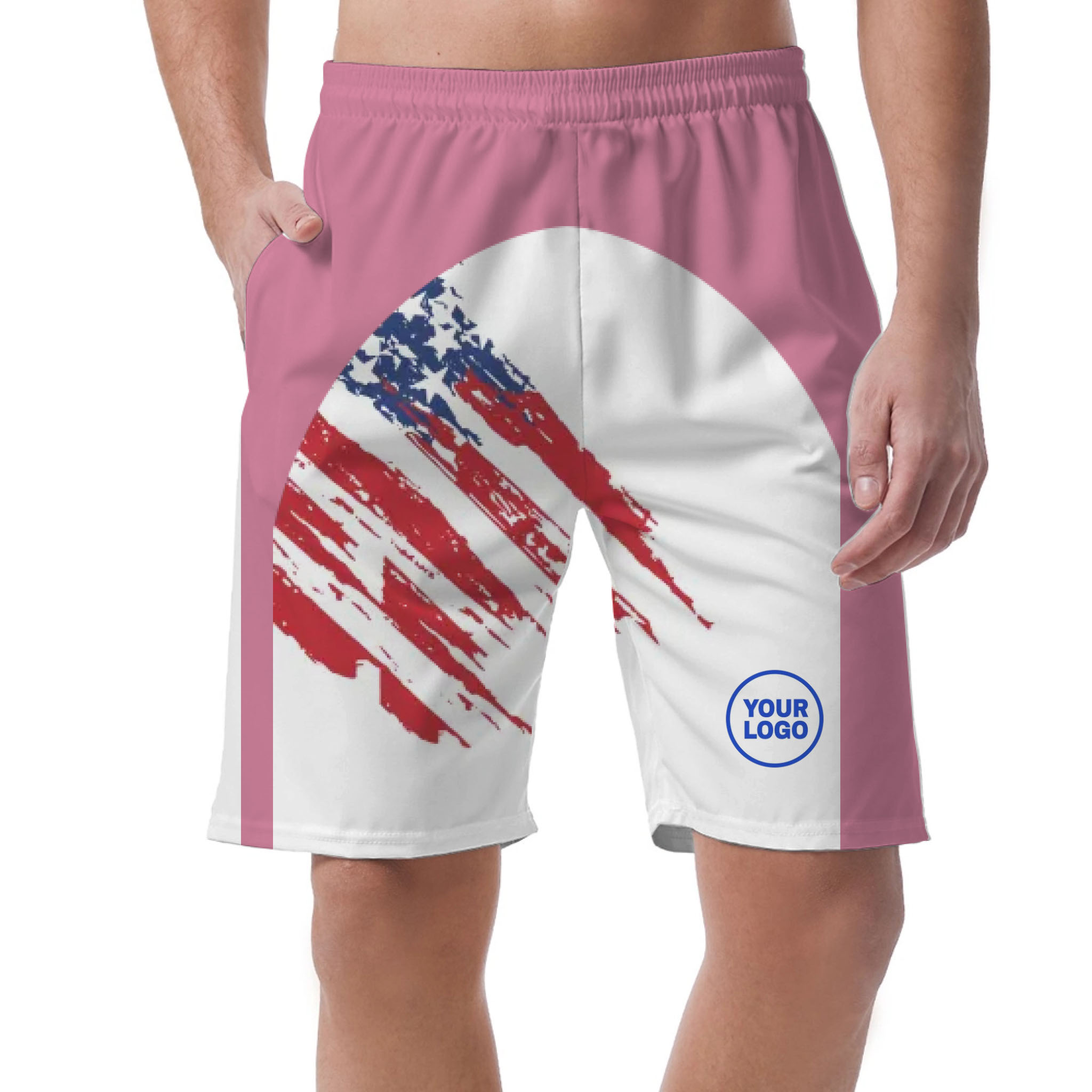 Picklewin Custom Logo Pickleball American Flag Patriotic Shorts For Men