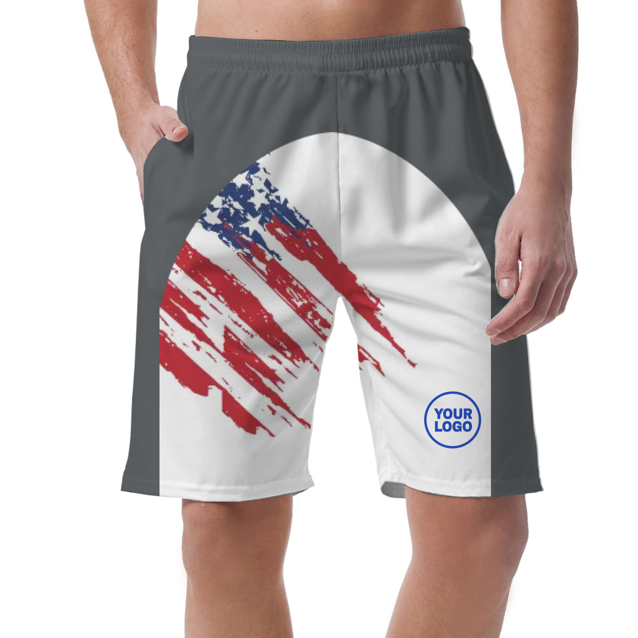 Picklewin Custom Logo Pickleball American Flag Patriotic Shorts For Men