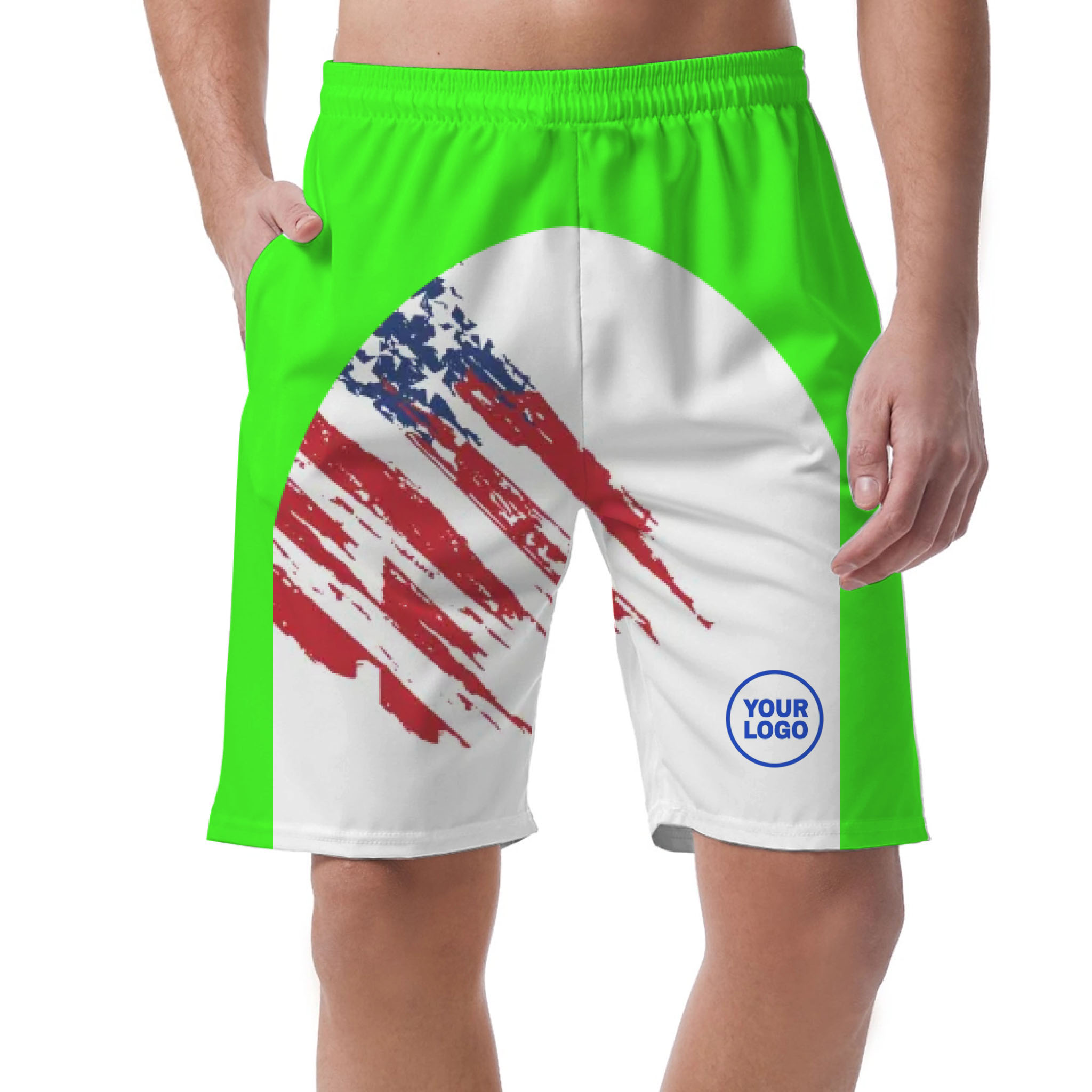 Picklewin Custom Logo Pickleball American Flag Patriotic Shorts For Men