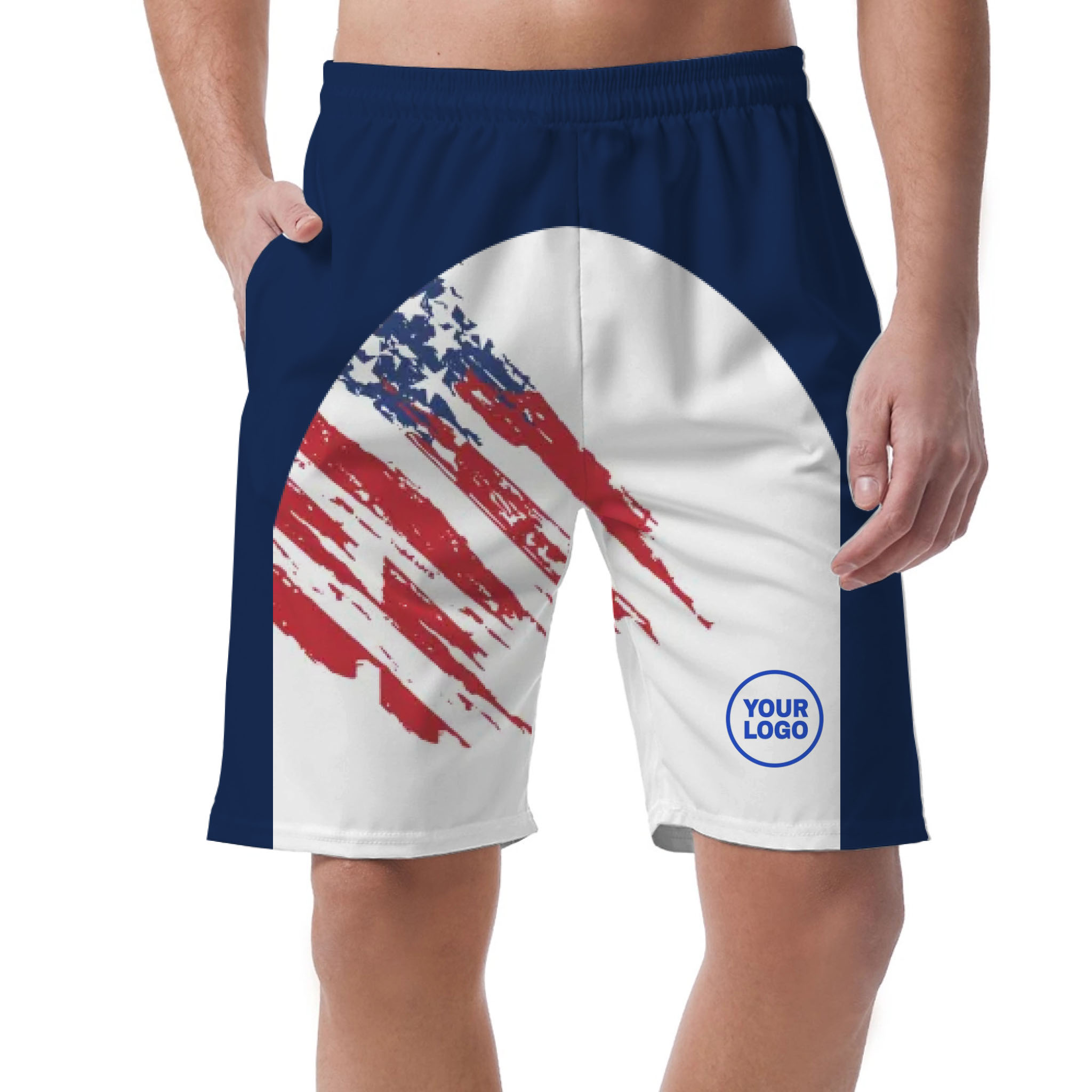 Picklewin Custom Logo Pickleball American Flag Patriotic Shorts For Men