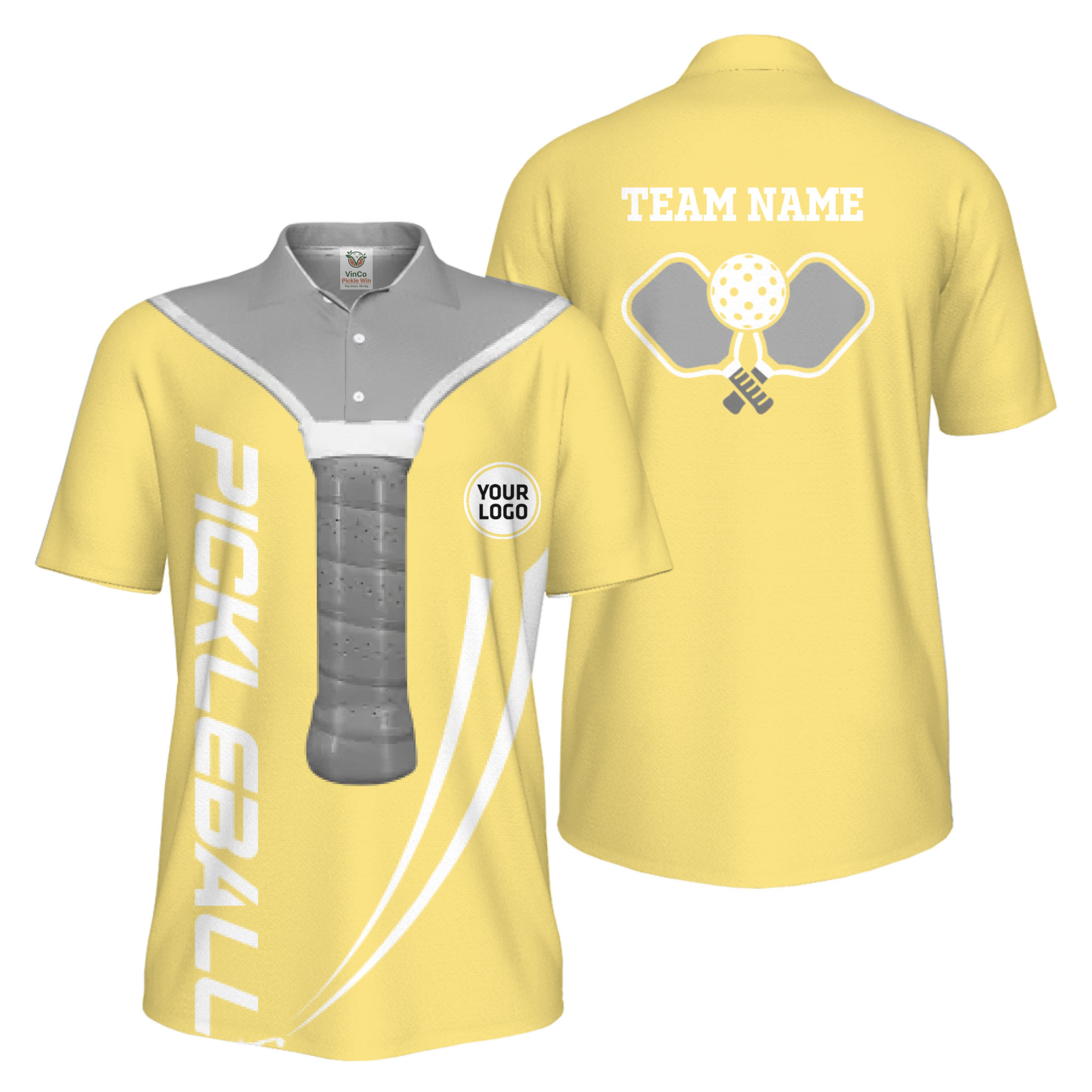 Picklewin Custom Logo Pickleball Paddle UV Protection Men Polo Shirt