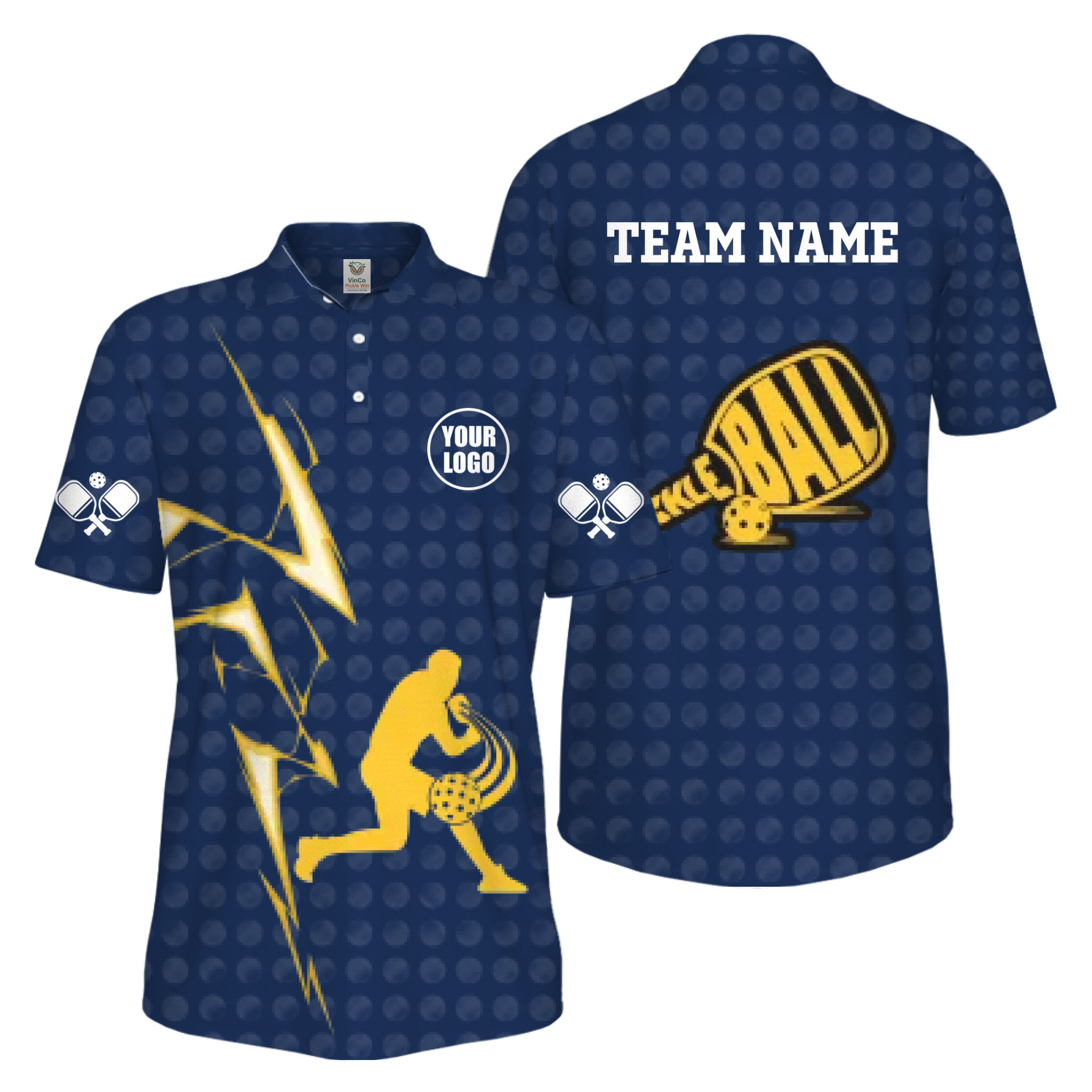 Picklewin Custom Logo Pickleball Team Moisture-wicking Men Polo Shirt 