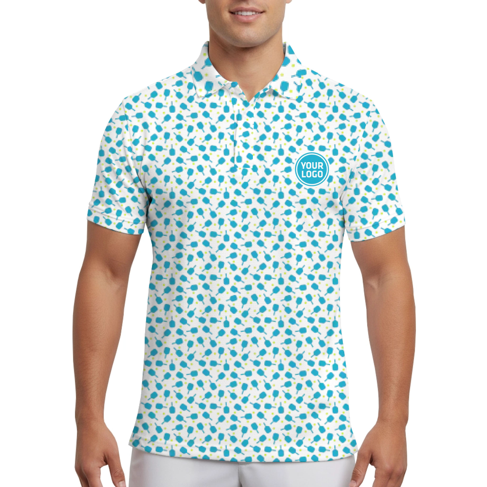 Picklewin Custom Logo Small Pickleball Patterns Polo Shirt For Men Live Preview
