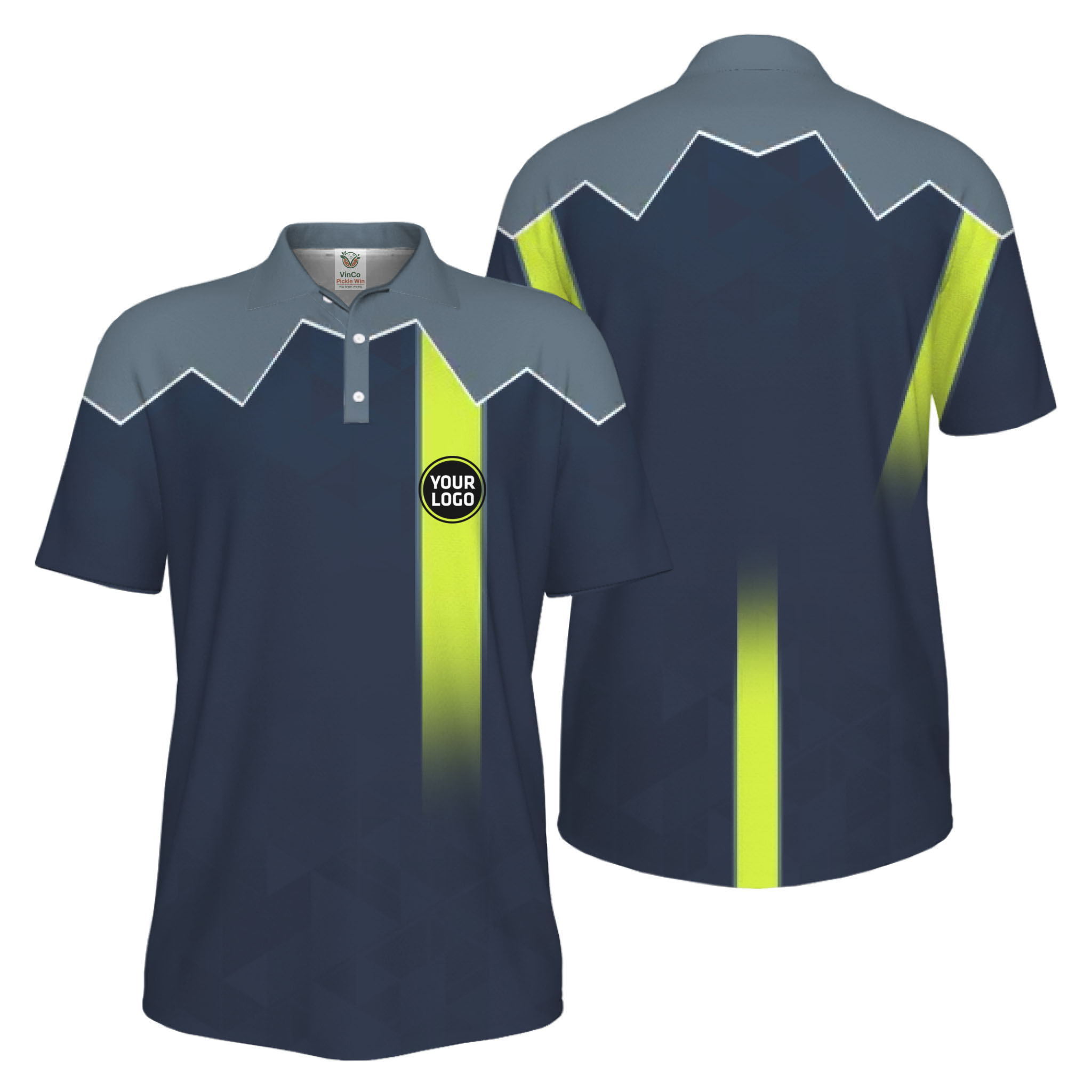 Picklewin Custom Logo Sport UV Protection Polo Shirt Live Preview 