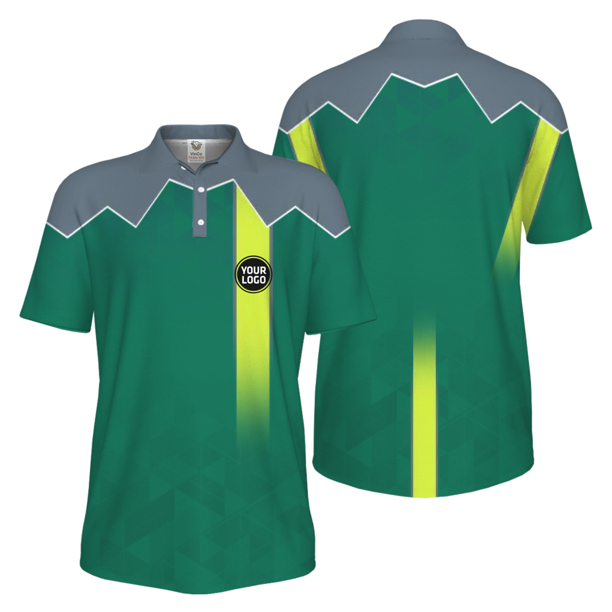 Picklewin Custom Logo Sport UV Protection Polo Shirt Live Preview 