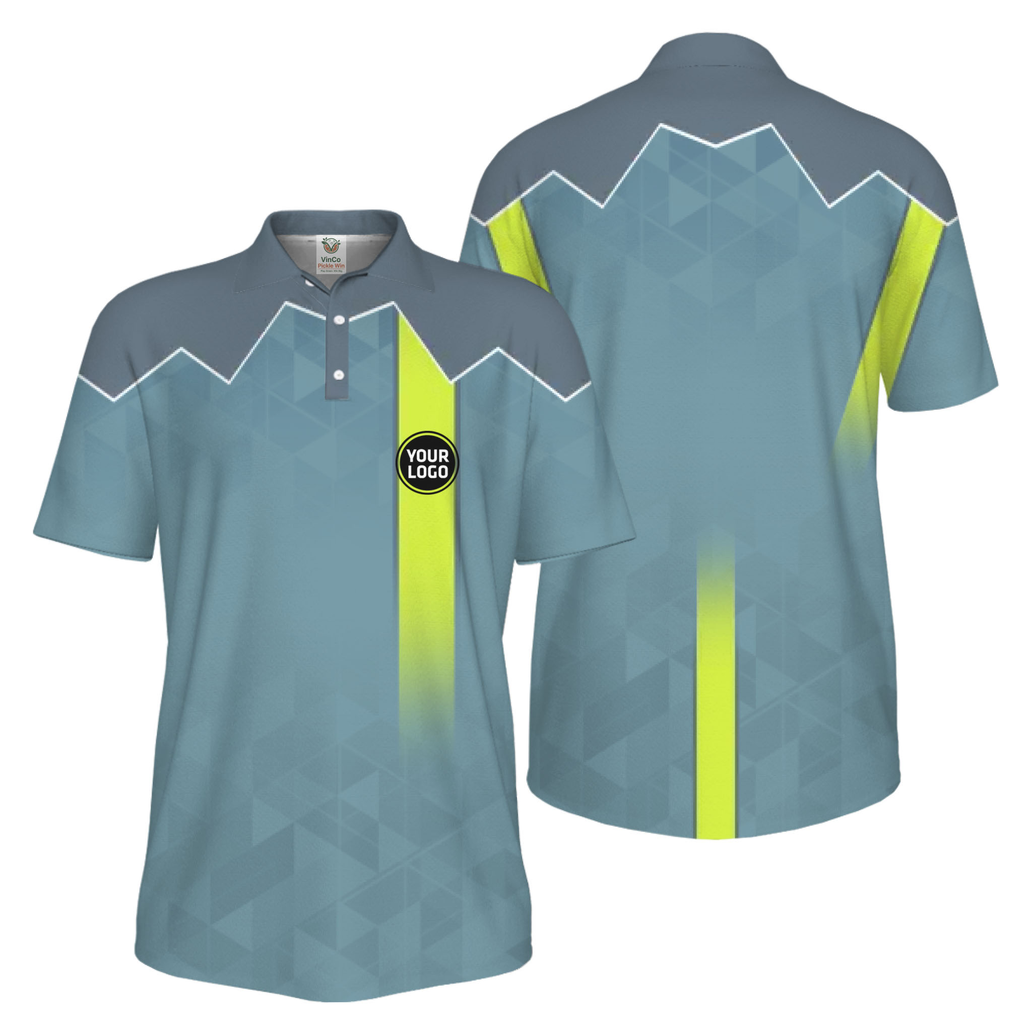 Picklewin Custom Logo Sport UV Protection Polo Shirt Live Preview  - alternate