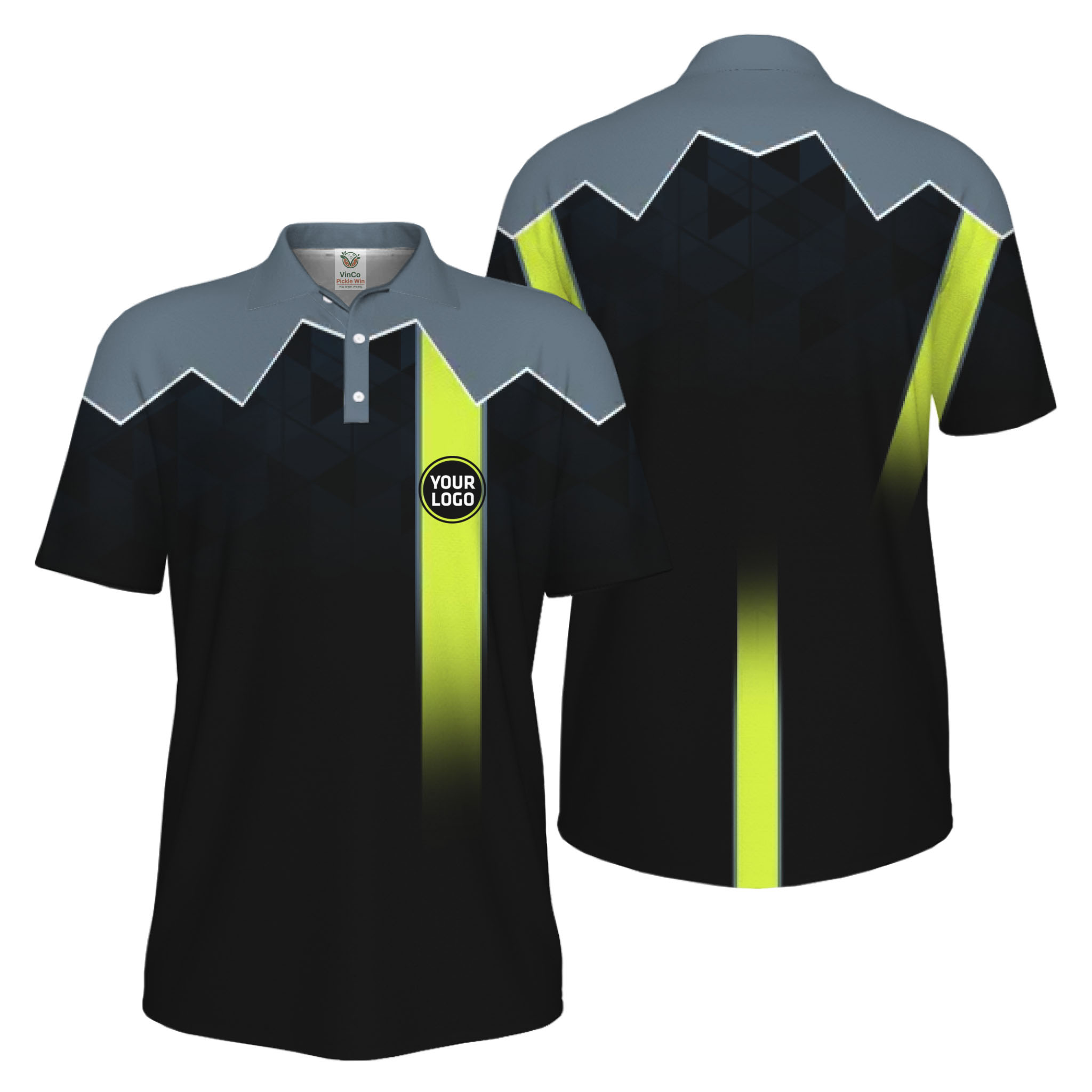 Picklewin Custom Logo Sport UV Protection Polo Shirt Live Preview 