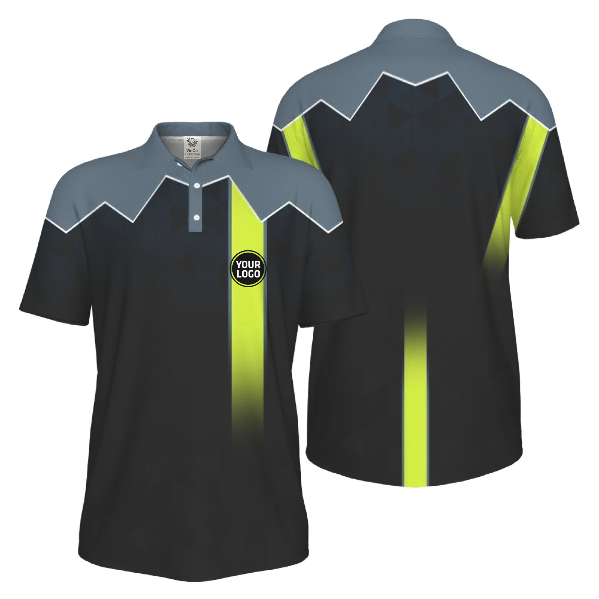 Picklewin Custom Logo Sport UV Protection Polo Shirt Live Preview 