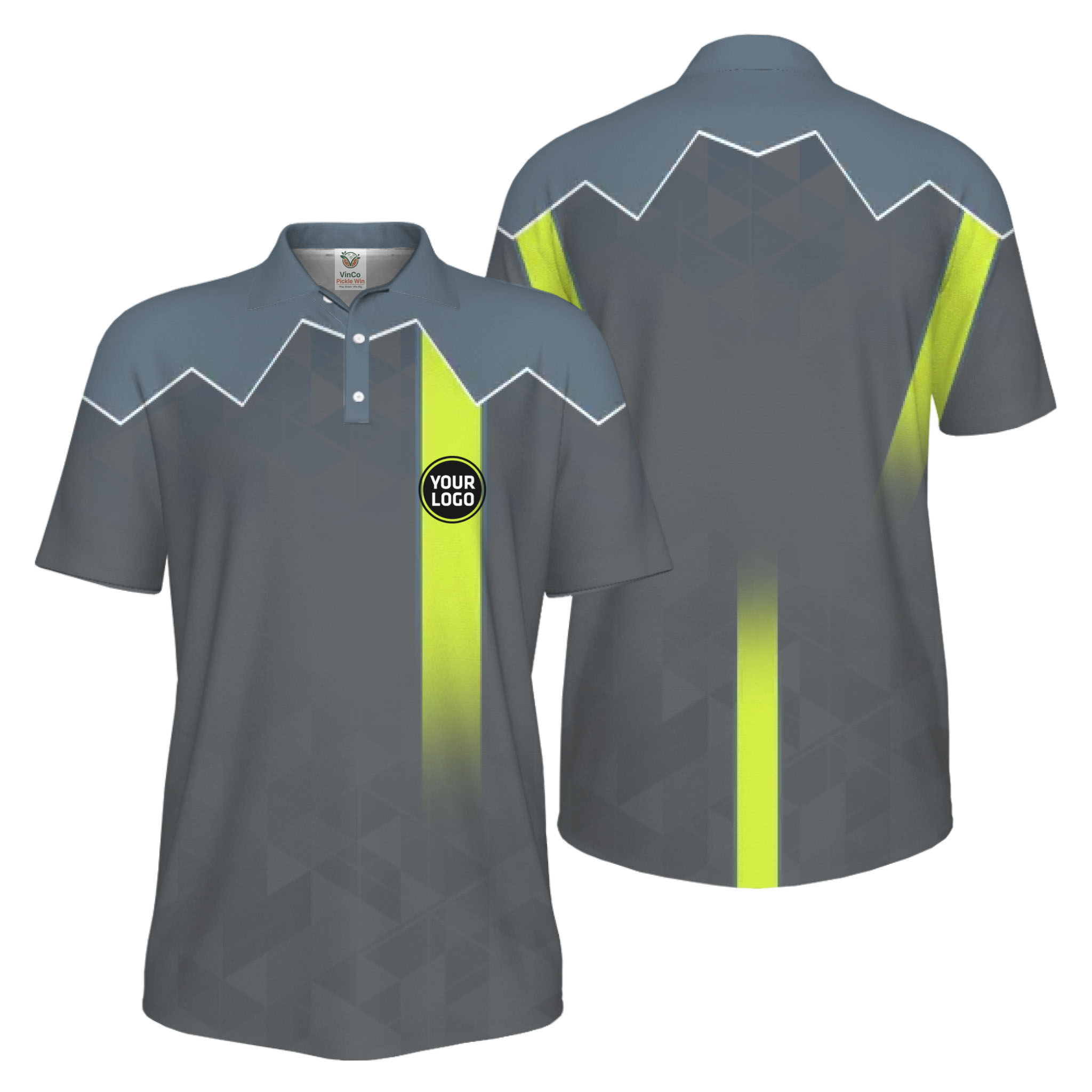 Picklewin Custom Logo Sport UV Protection Polo Shirt Live Preview 
