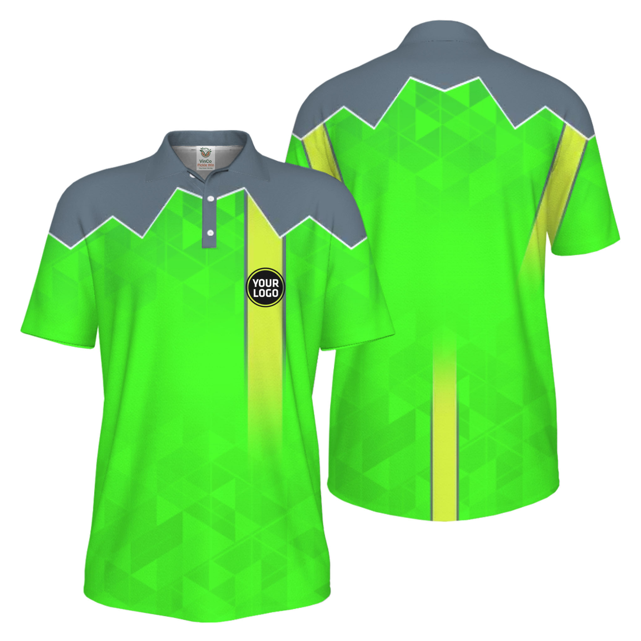 Picklewin Custom Logo Sport UV Protection Polo Shirt Live Preview 