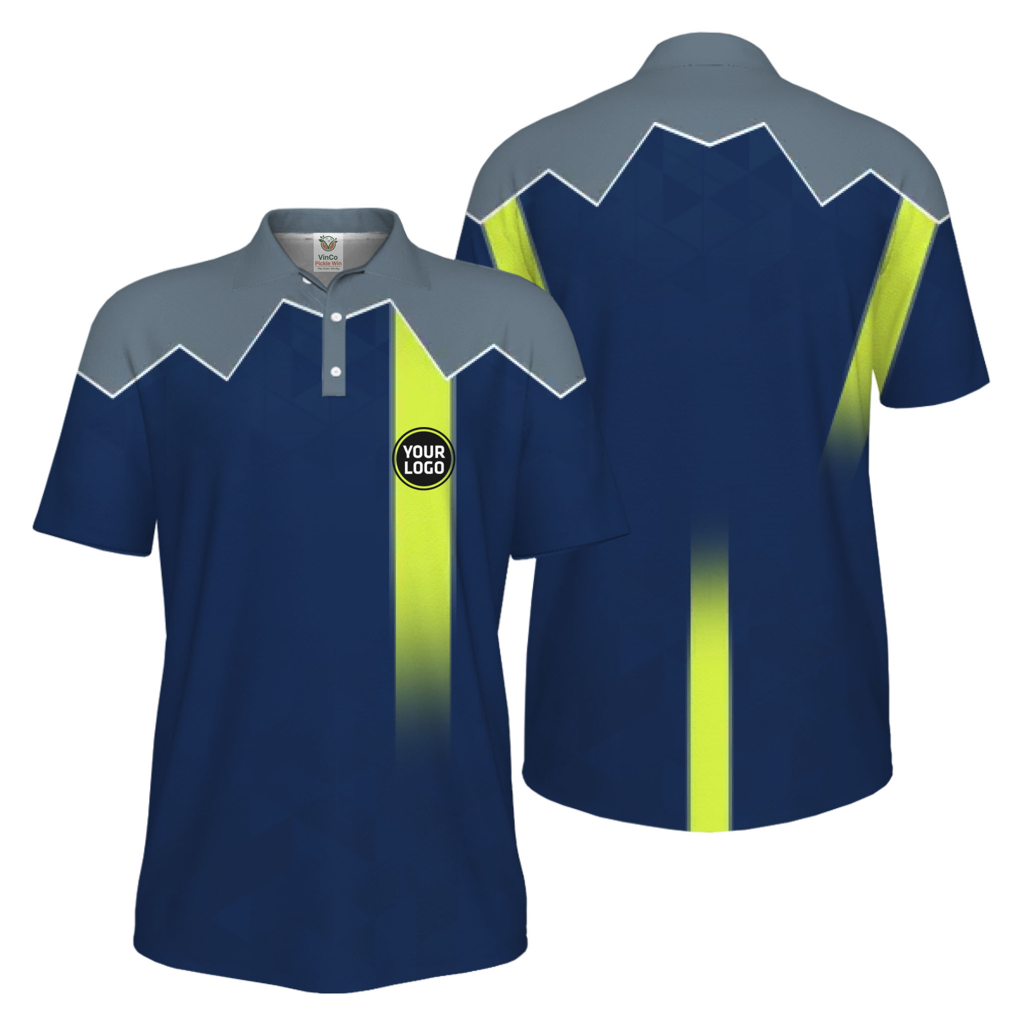 Picklewin Custom Logo Sport UV Protection Polo Shirt Live Preview 