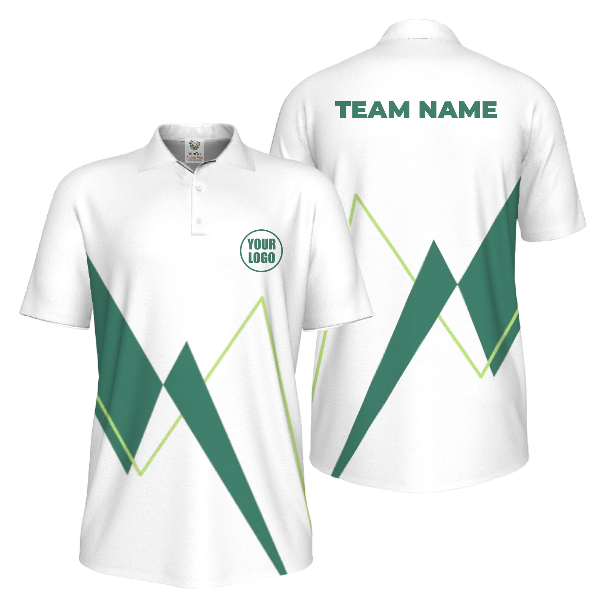 Picklewin Custom Logo Sporty Motion Polo Shirt For Men UV Protection - alternate